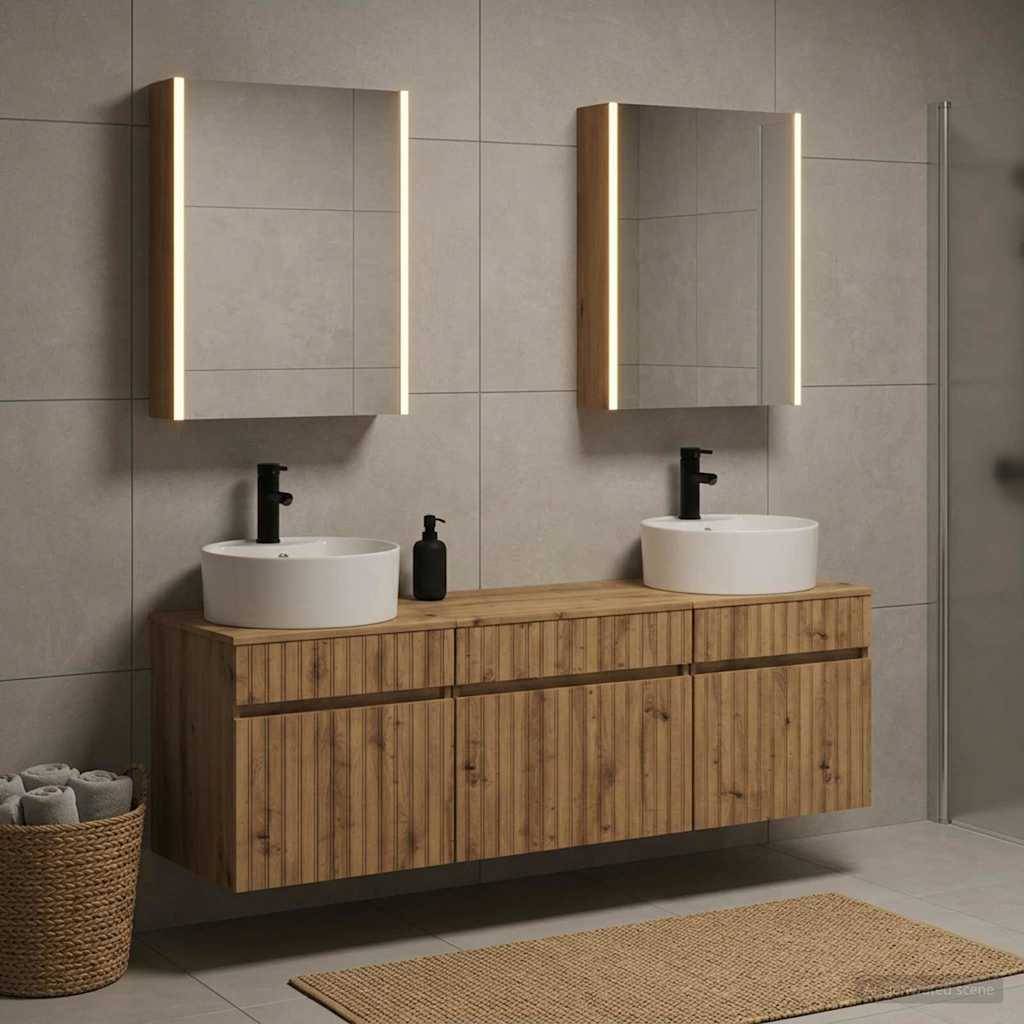 vidaXL Badezimmerschrank-Set 5 Stk. Artisan-Eiche Holzwerkstoff
