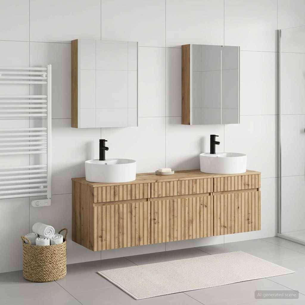 vidaXL Badezimmerschrank-Set 5 Stk. Artisan-Eiche Holzwerkstoff