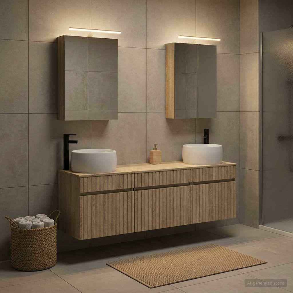vidaXL Badezimmerschrank-Set 5 pcs Sonoma-Eiche 50 x 14,5 x 70 cm