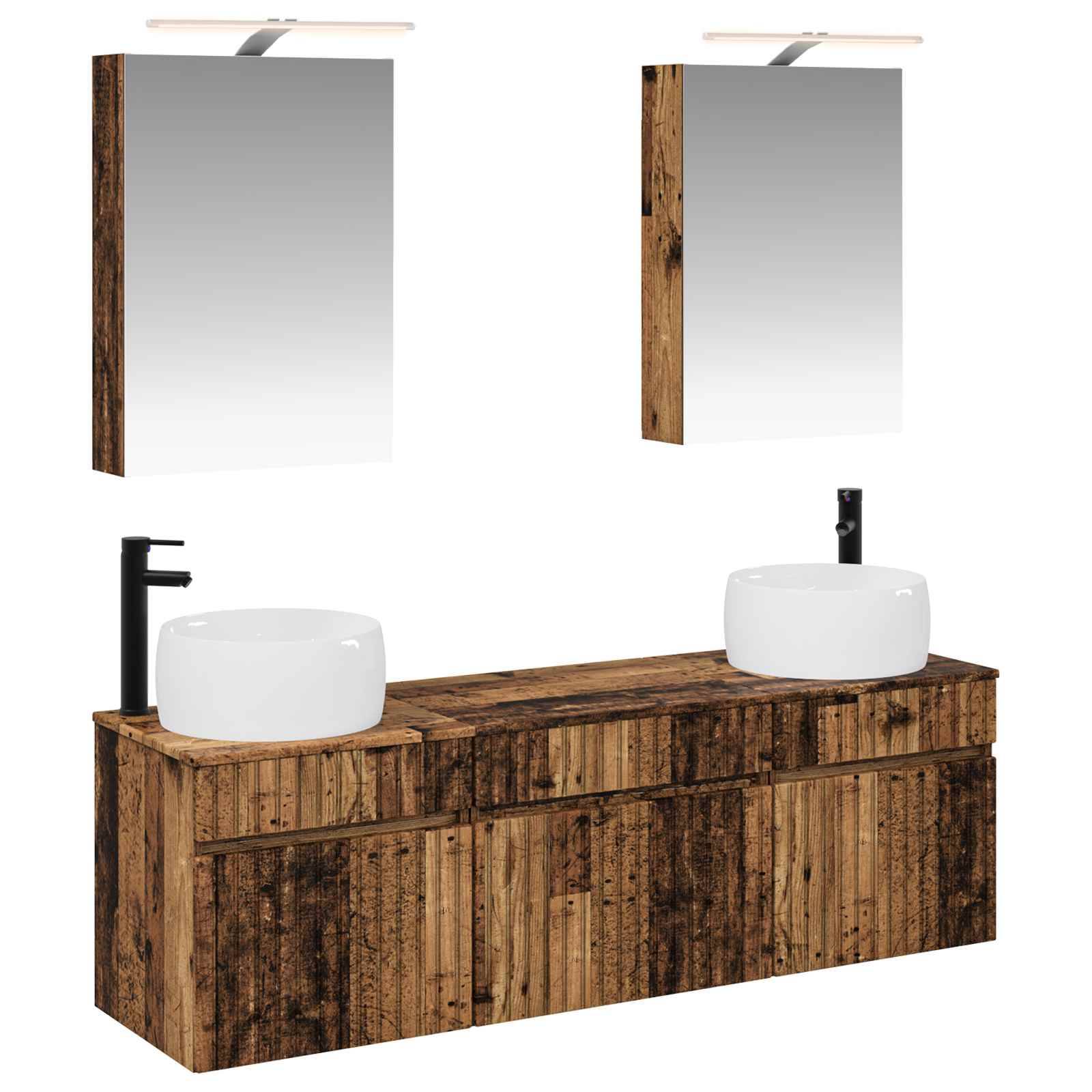 vidaXL Badezimmerschrank-Set 5 pcs Altholz 50 x 14,5 x 70 cm