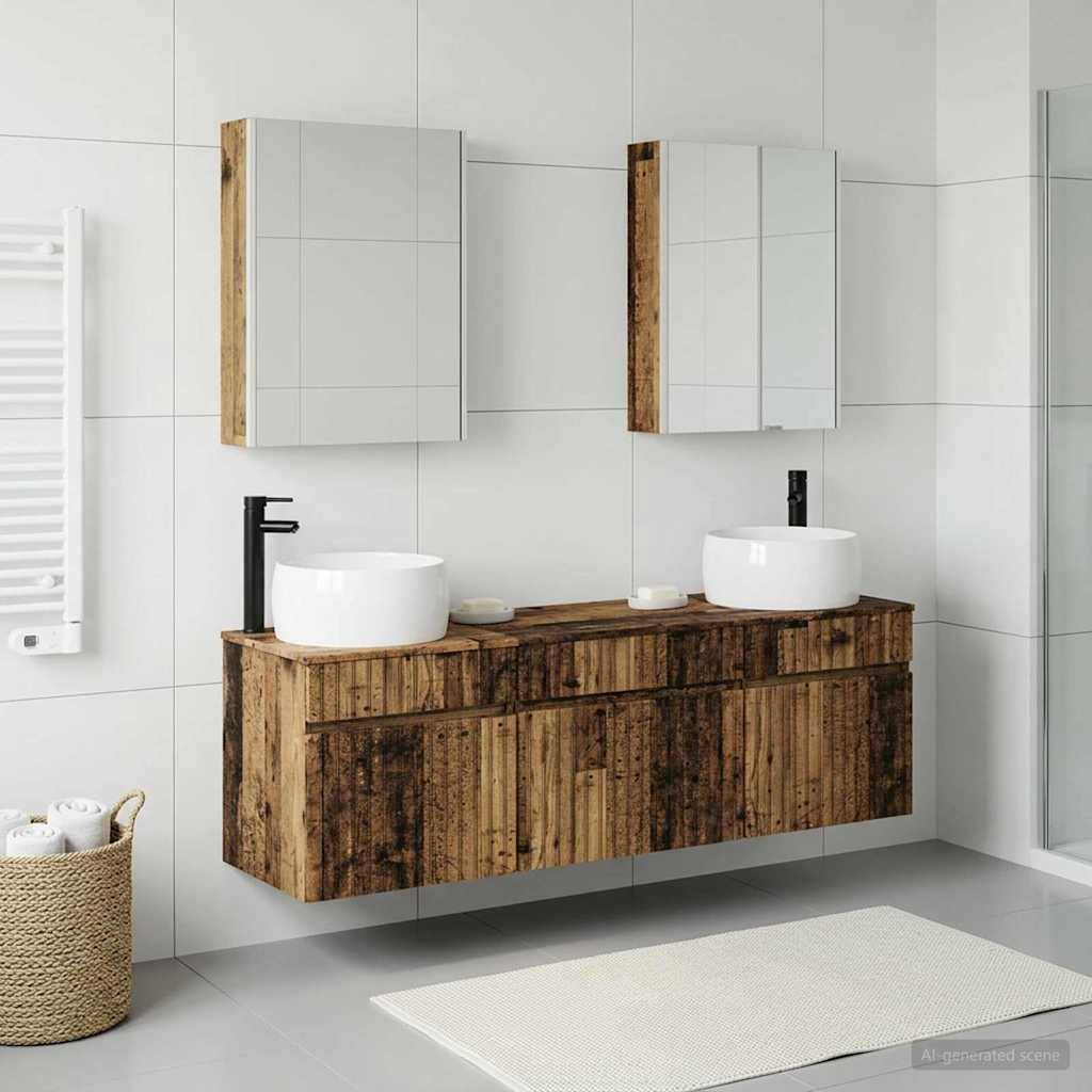 vidaXL Badezimmerschrank-Set 5 pcs Altholz 53 x 15,5 x 70 cm
