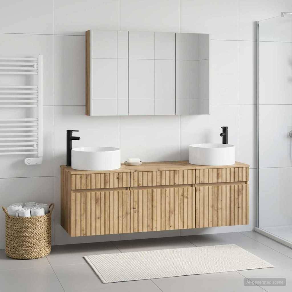 vidaXL Badezimmerschrank-Set 4 Stk. Artisan-Eiche Holzwerkstoff