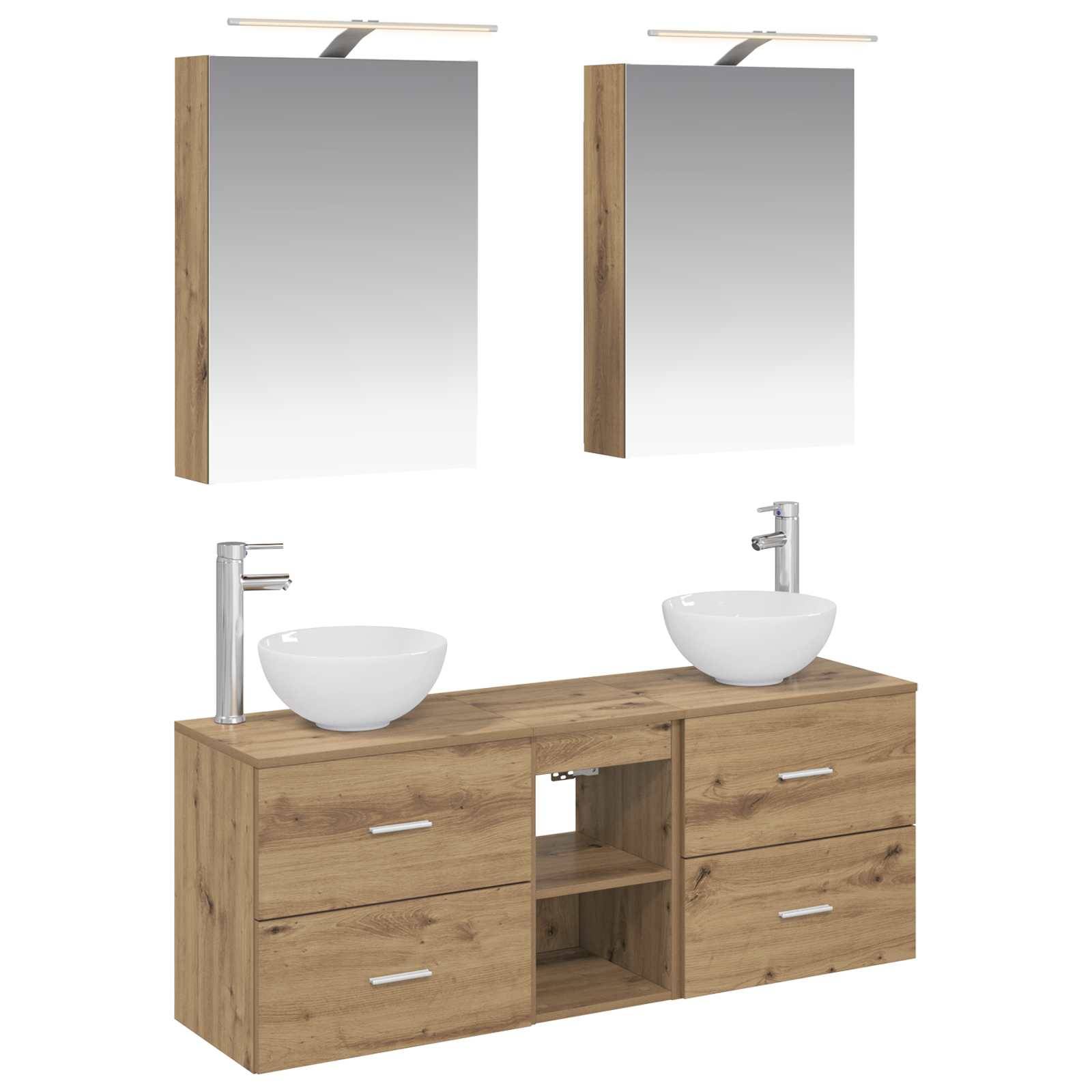 vidaXL Badezimmerschrank-Set 5 Stk. Artisan-Eiche Holzwerkstoff