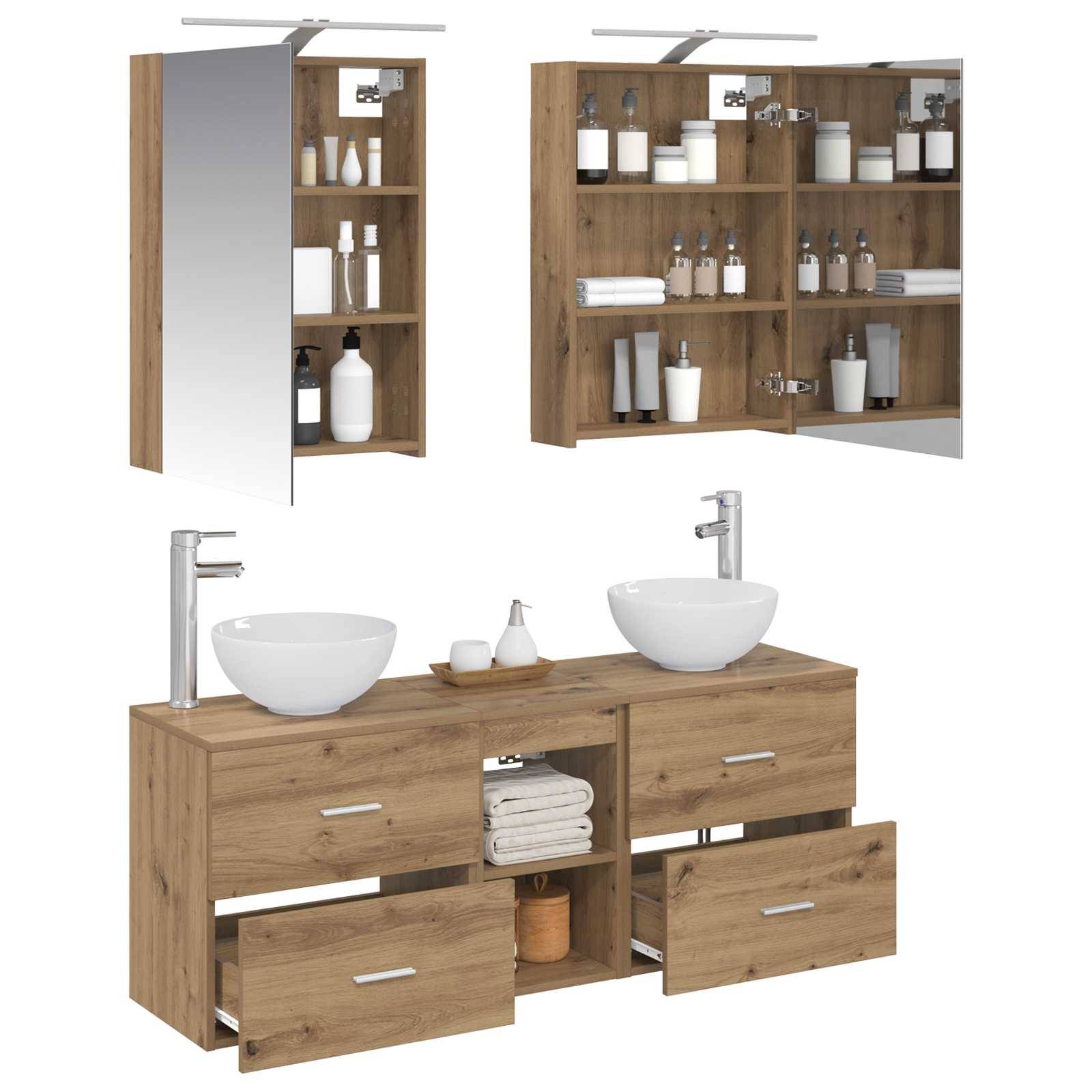 vidaXL Badezimmerschrank-Set 5 Stk. Artisan-Eiche Holzwerkstoff