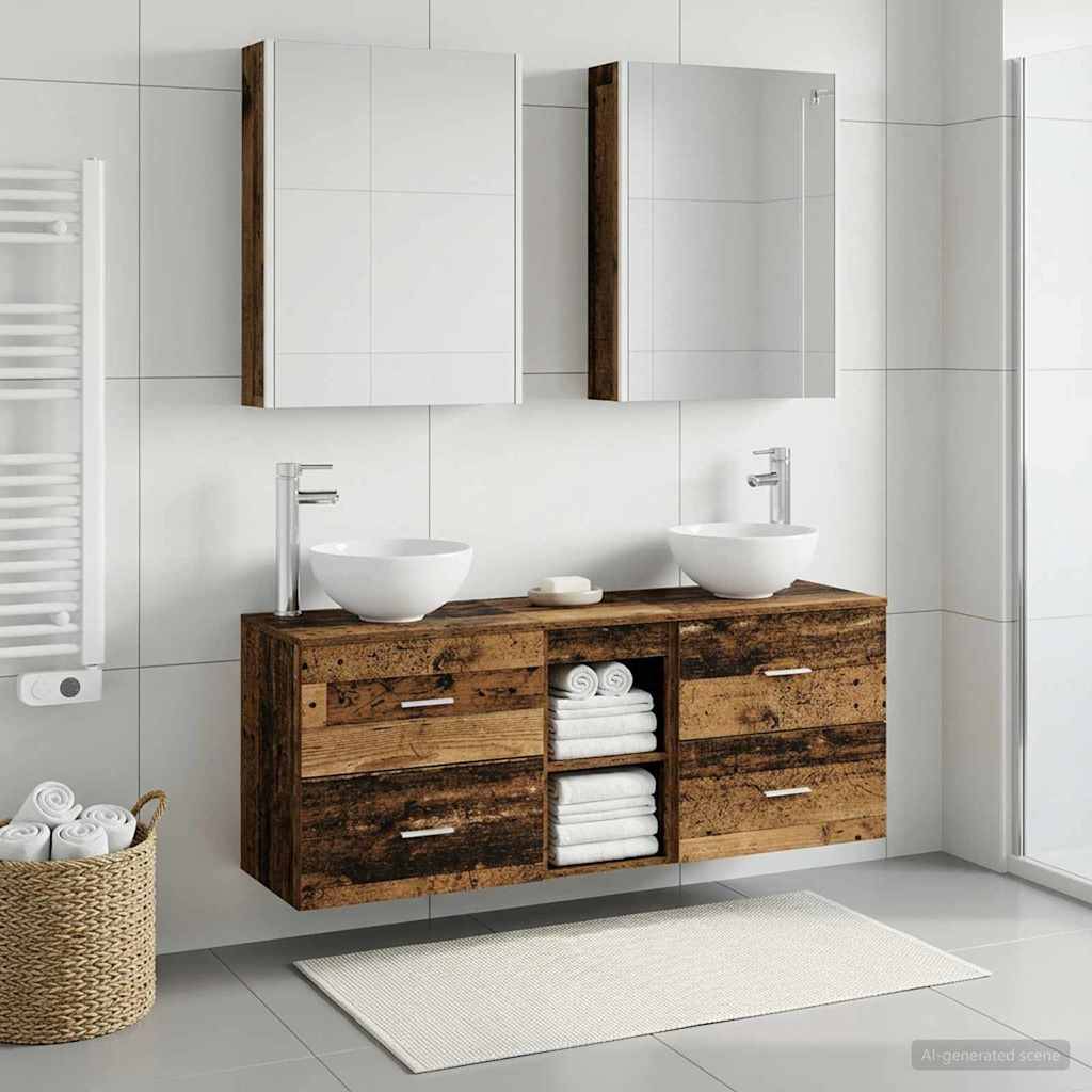 vidaXL Badezimmerschrank-Set 5 pcs Altholz 53 x 15,5 x 70 cm