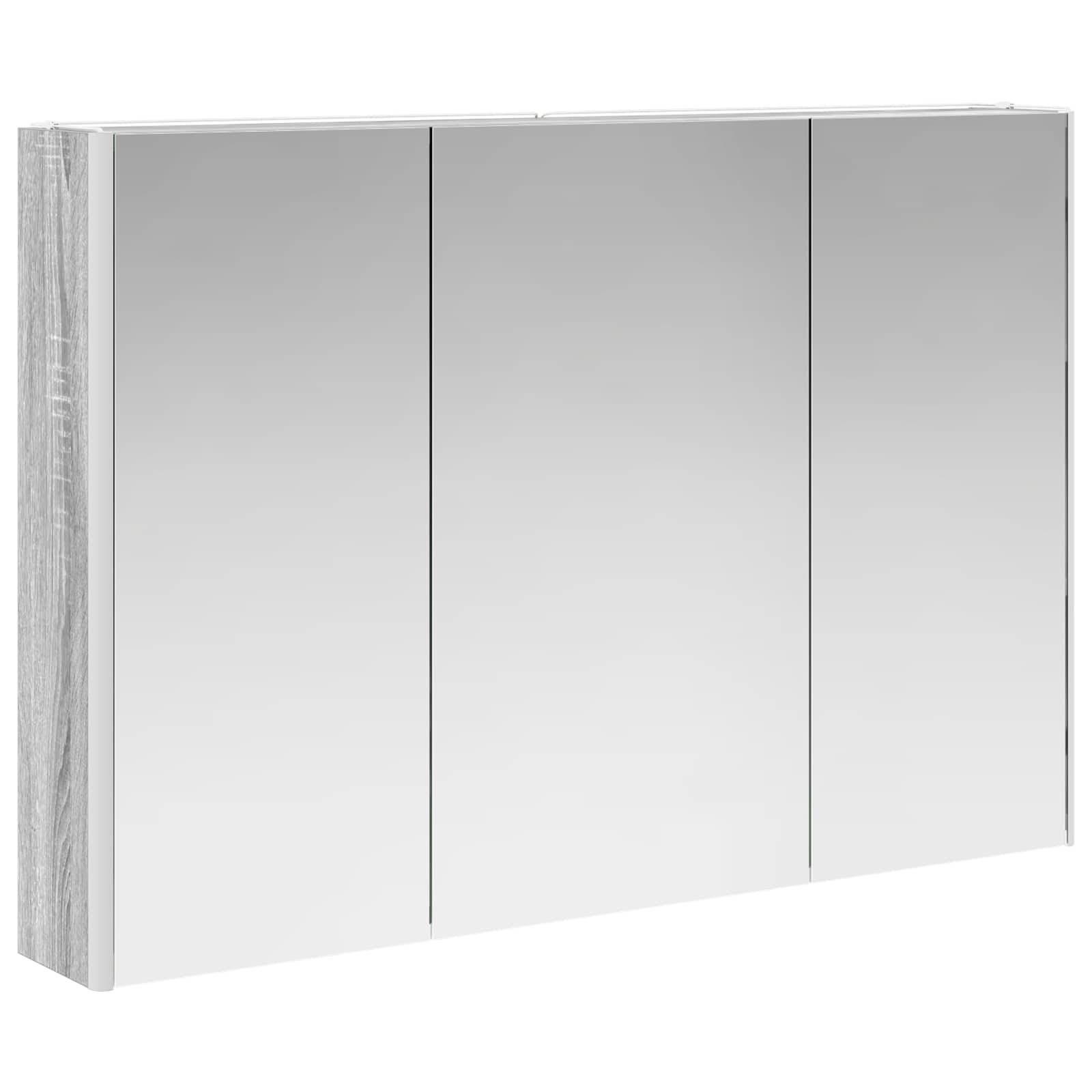 vidaXL Badezimmermöbel-Set 4 pcs Grau Sonoma Ingenieurholz und Glas