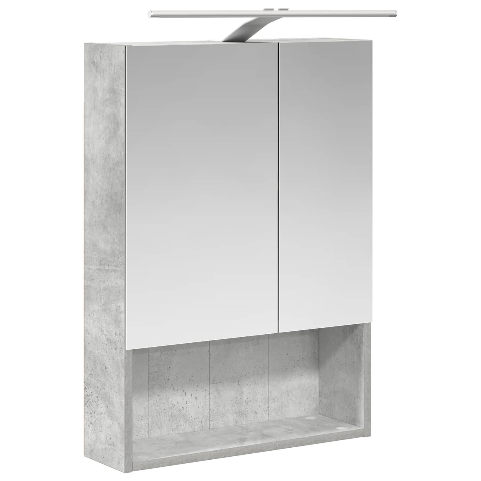 vidaXL Badezimmermöbel-Set 5 pcs Betongrau Ingenieurholz und Glas