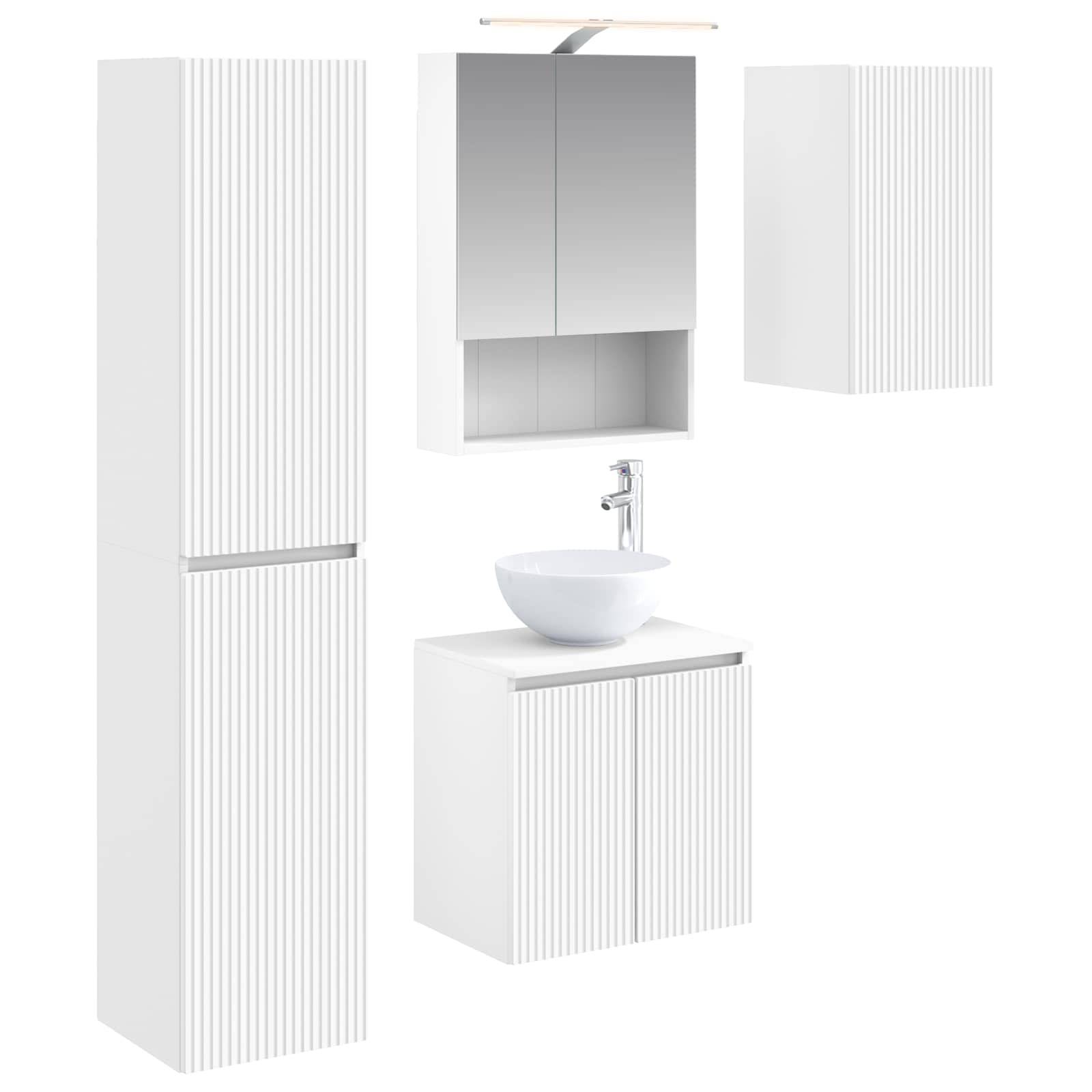 vidaXL Badezimmerschrank-Set 5 pcs Weiß 50 x 14,5 x 70 cm