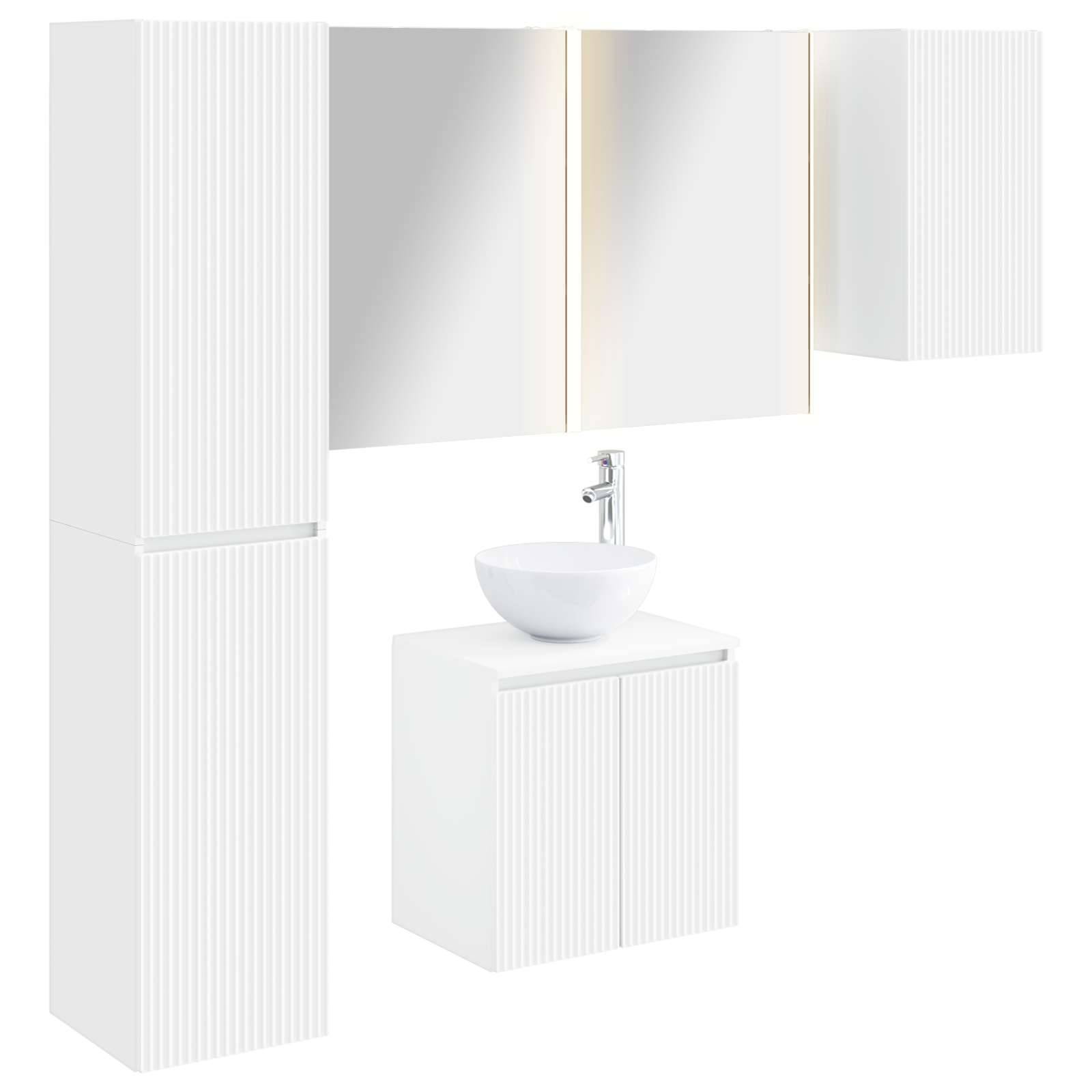vidaXL Badezimmerschrank-Set 5 pcs Weiß 53 x 15,5 x 70 cm