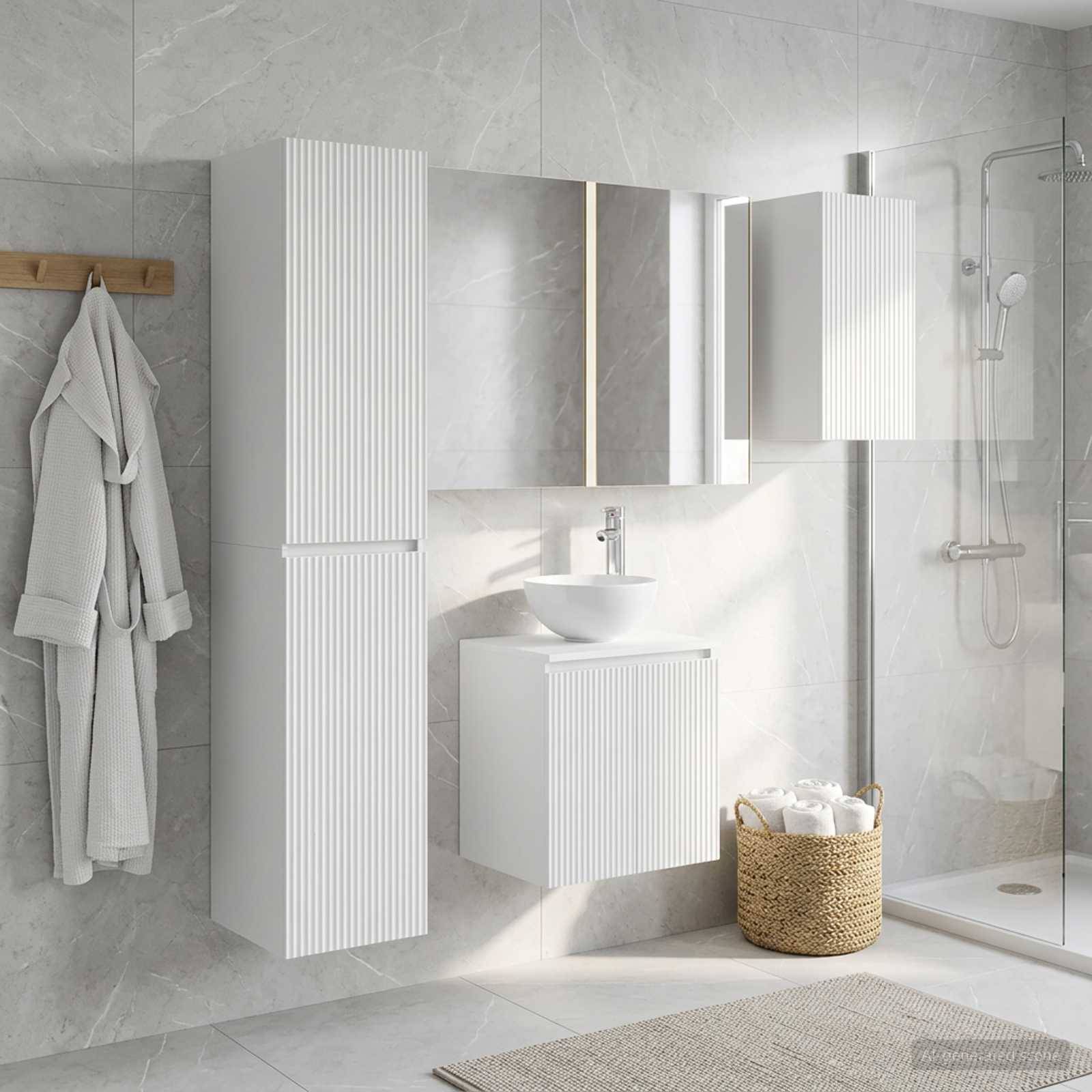 vidaXL Badezimmerschrank-Set 5 pcs Weiß 53 x 15,5 x 70 cm