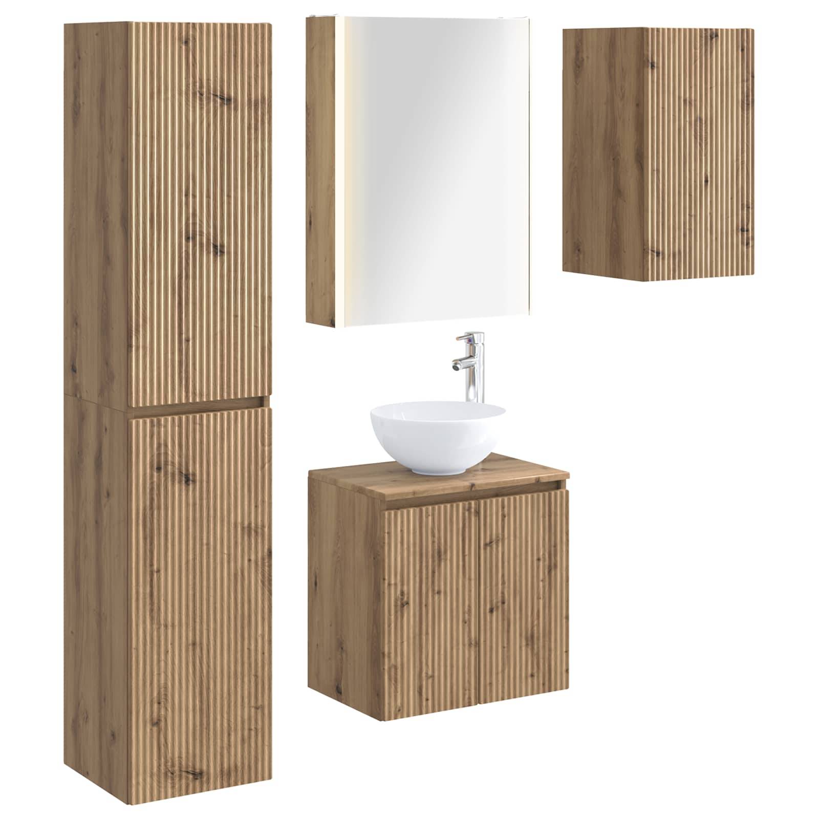 vidaXL Badezimmerschrank-Set 5 pcs Artisan-Eiche 53 x 15,5 x 70 cm