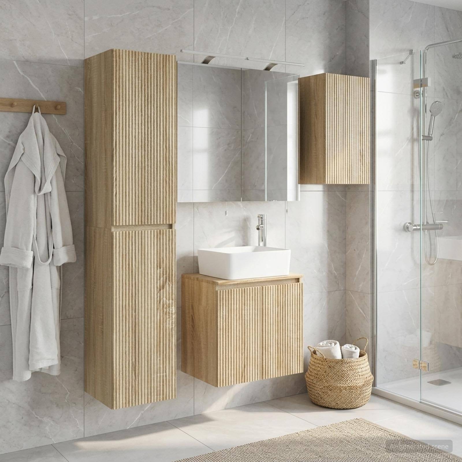 vidaXL Badezimmerschrank-Set 5 pcs Sonoma-Eiche 50 x 14,5 x 70 cm