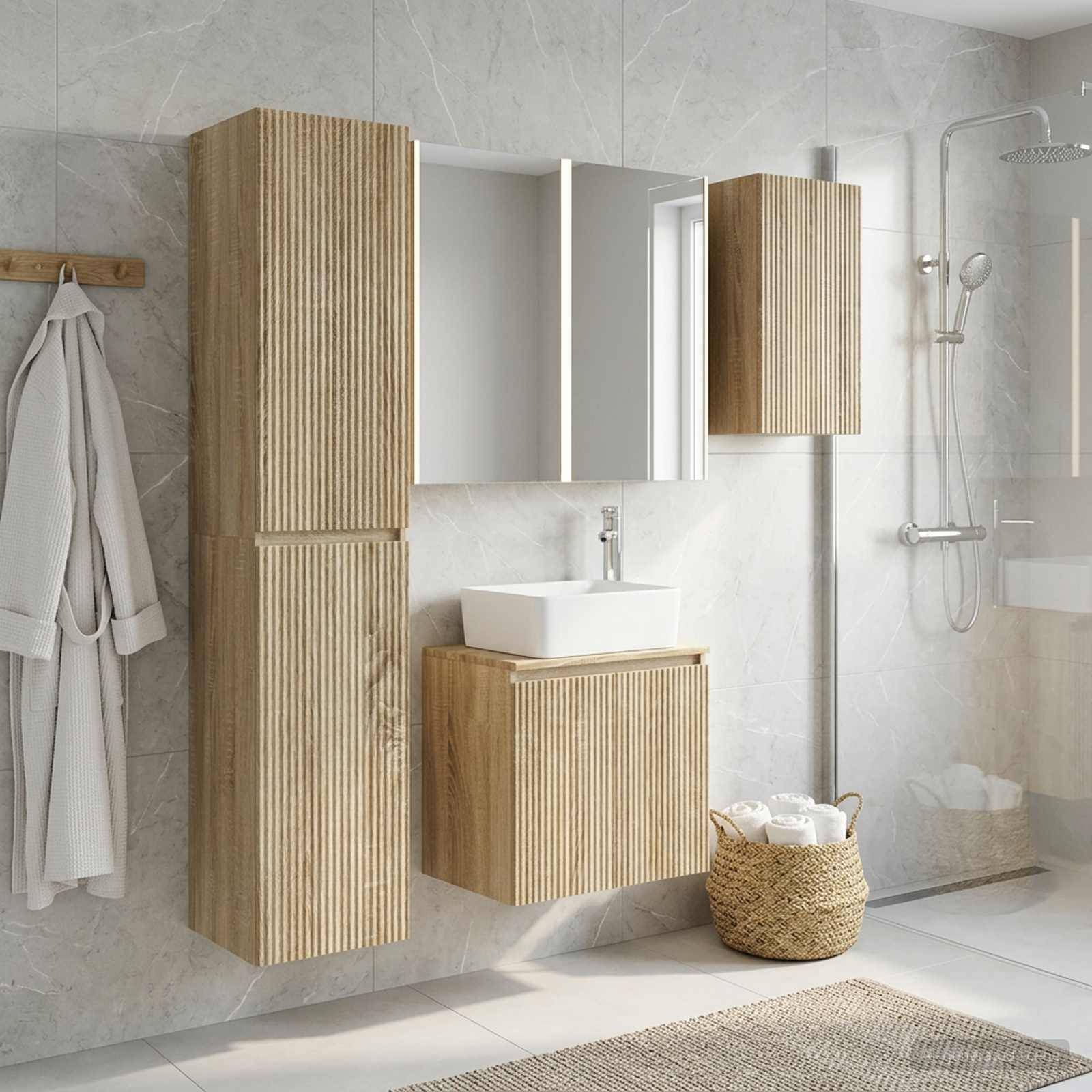 vidaXL Badezimmerschrank-Set 5 pcs Sonoma-Eiche 53 x 15,5 x 70 cm