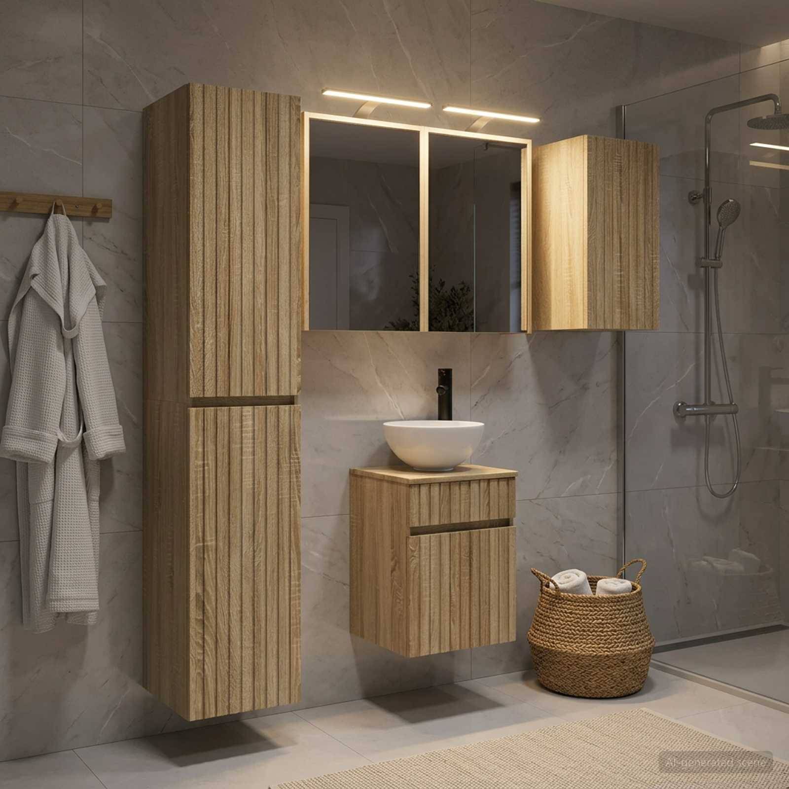 vidaXL Badezimmerschrank-Set 5 pcs Sonoma-Eiche 43 x 16 x 62,5 cm