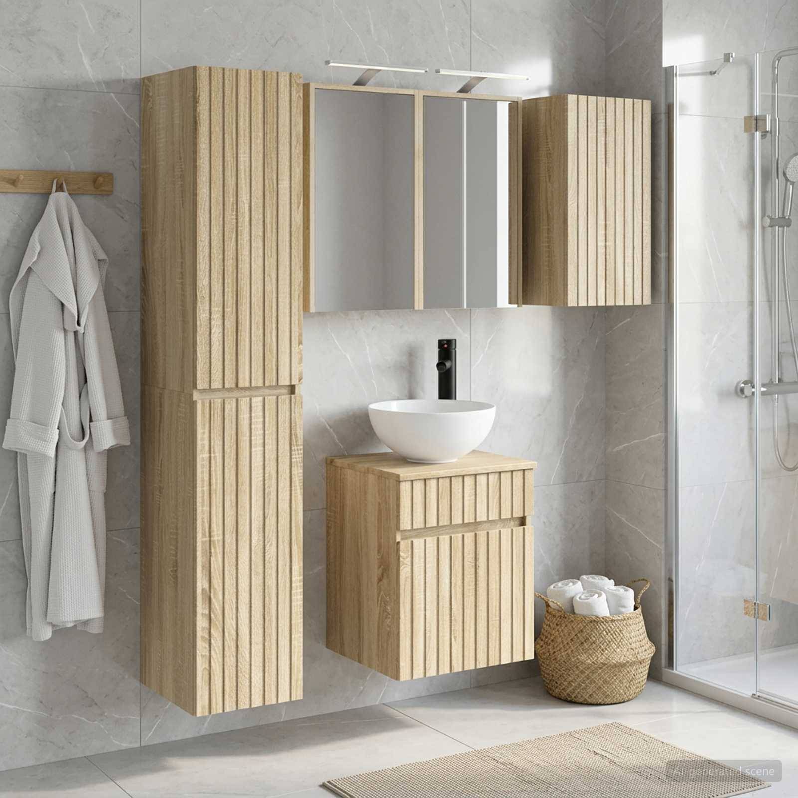 vidaXL Badezimmerschrank-Set 5 pcs Sonoma-Eiche 43 x 16 x 62,5 cm