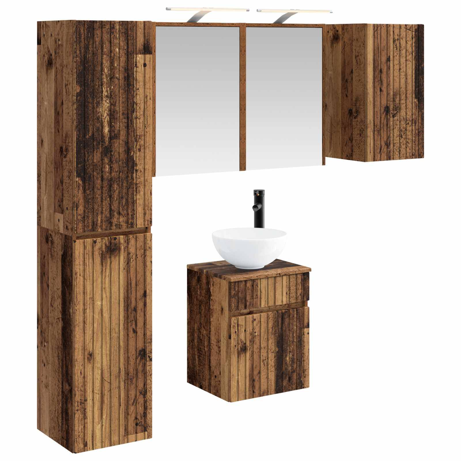 vidaXL Badezimmerschrank-Set 5 pcs Altholz 43 x 16 x 62,5 cm