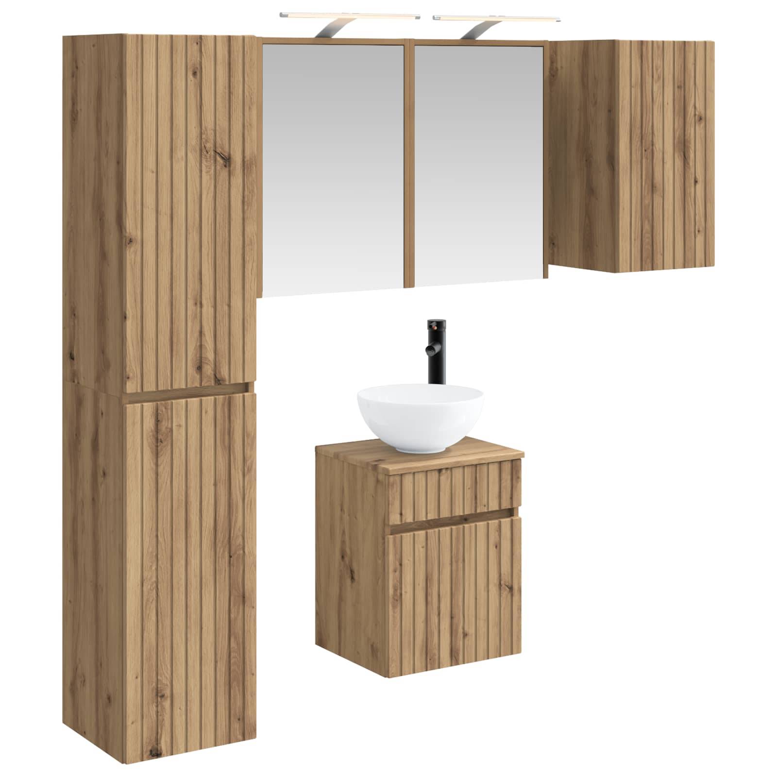 vidaXL Badezimmerschrank-Set 5 Stk. Artisan-Eiche Holzwerkstoff