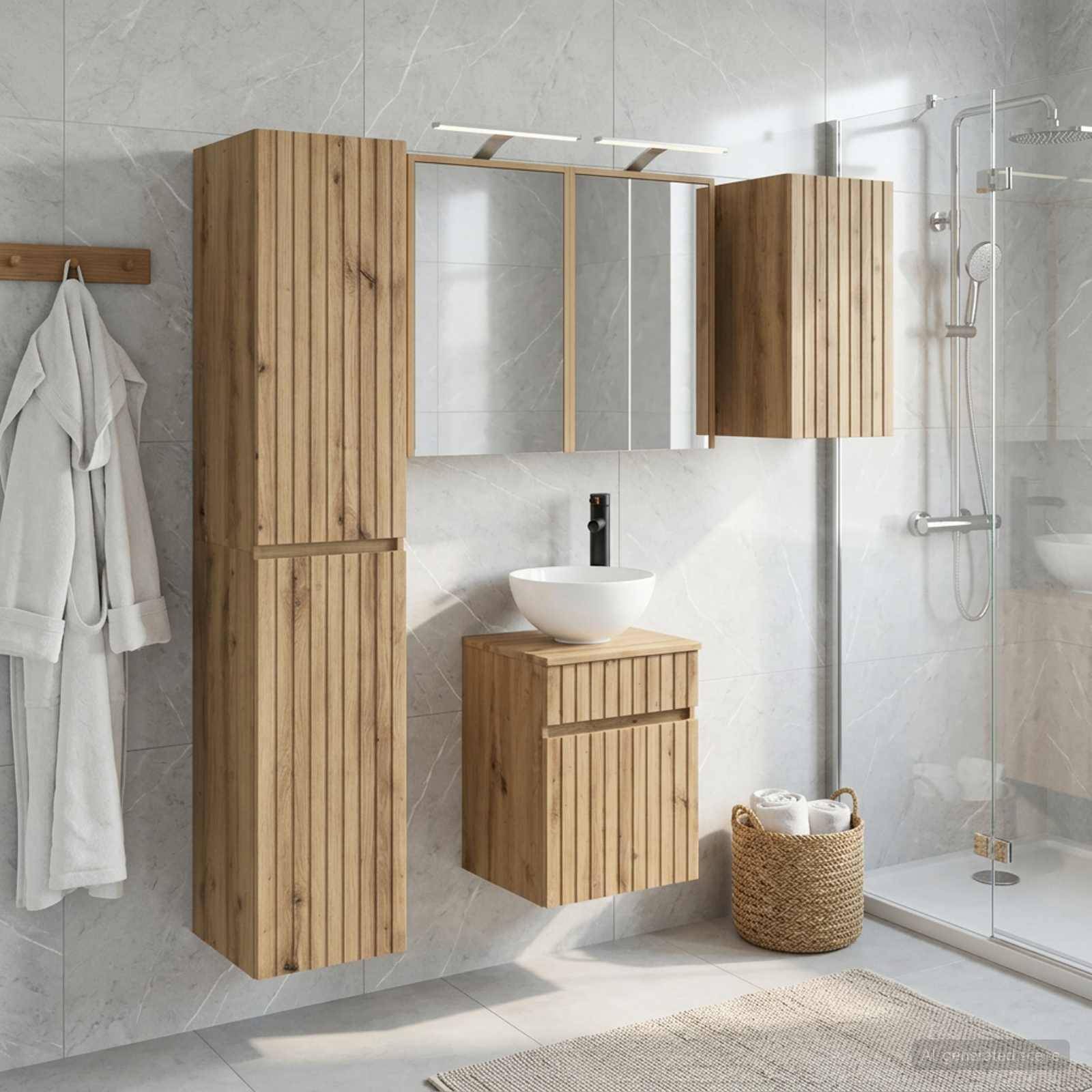 vidaXL Badezimmerschrank-Set 5 Stk. Artisan-Eiche Holzwerkstoff