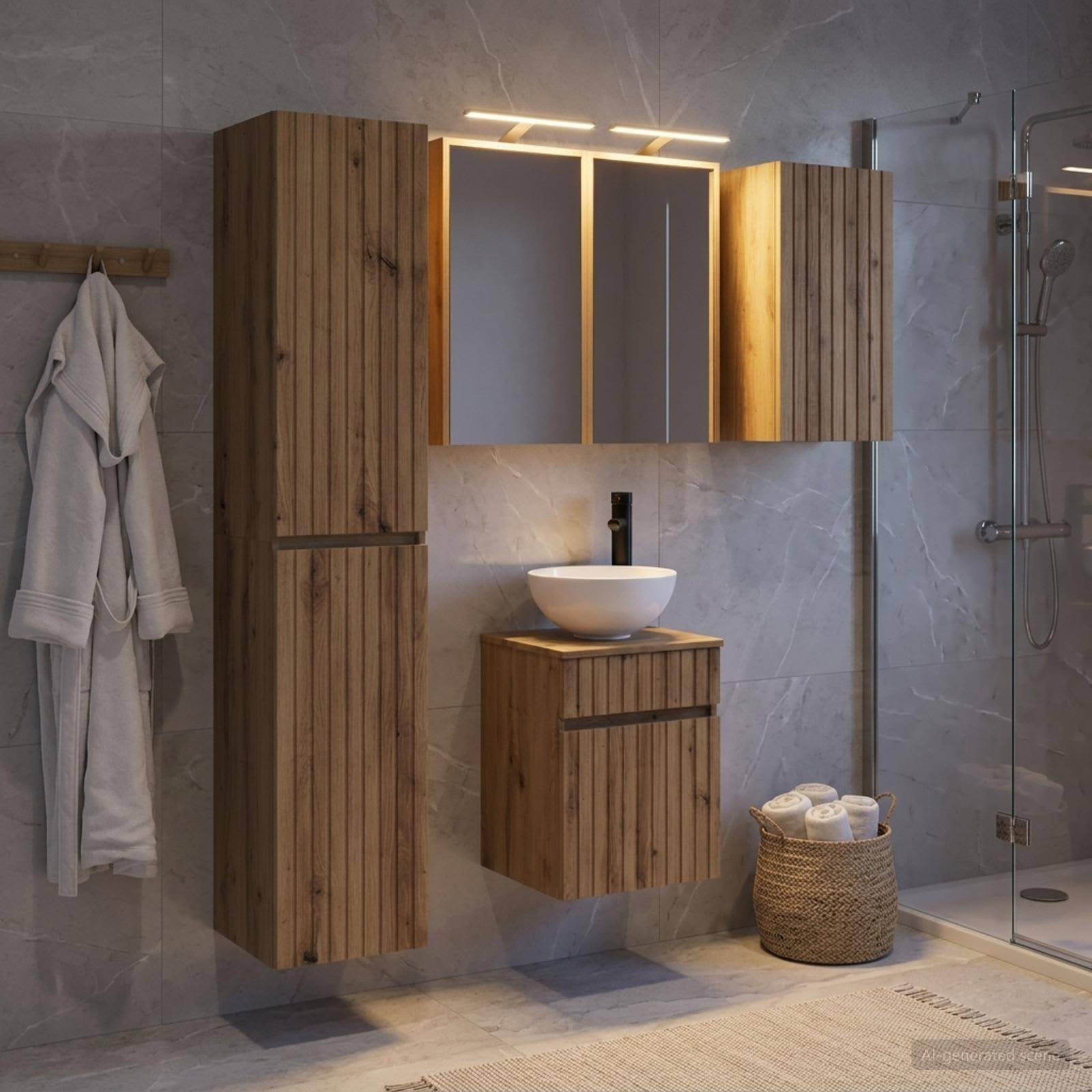 vidaXL Badezimmerschrank-Set 5 Stk. Artisan-Eiche Holzwerkstoff