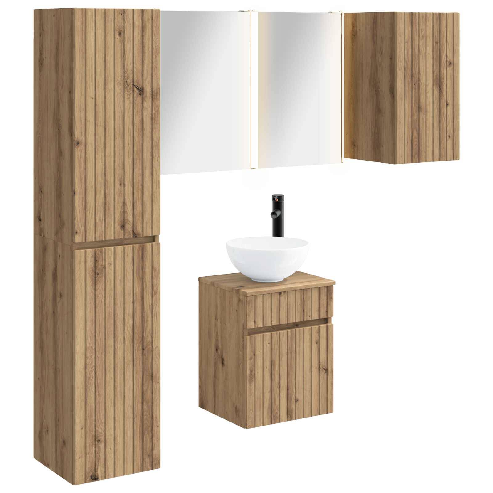 vidaXL Badezimmerschrank-Set 5 Stk. Artisan-Eiche Holzwerkstoff