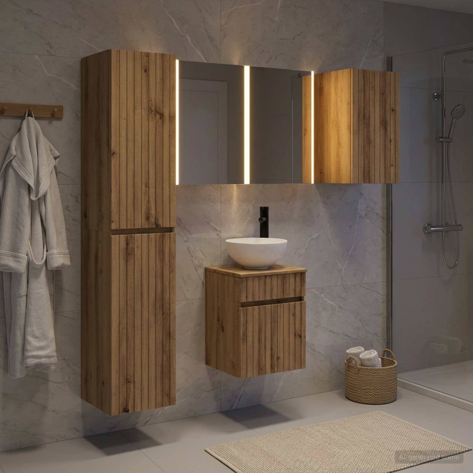 vidaXL Badezimmerschrank-Set 5 Stk. Artisan-Eiche Holzwerkstoff