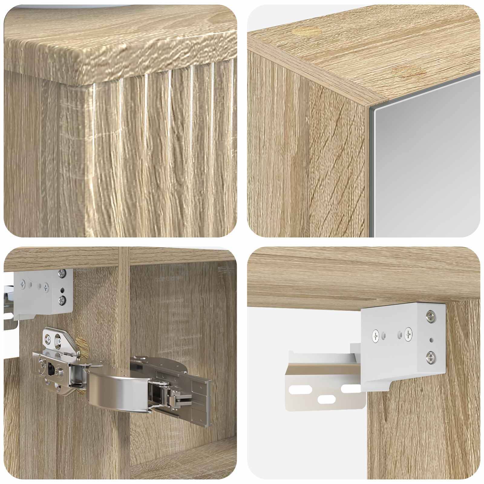 vidaXL Badezimmerschrank-Set 4 pcs Sonoma-Eiche 40 x 10,5 x 60,5 cm