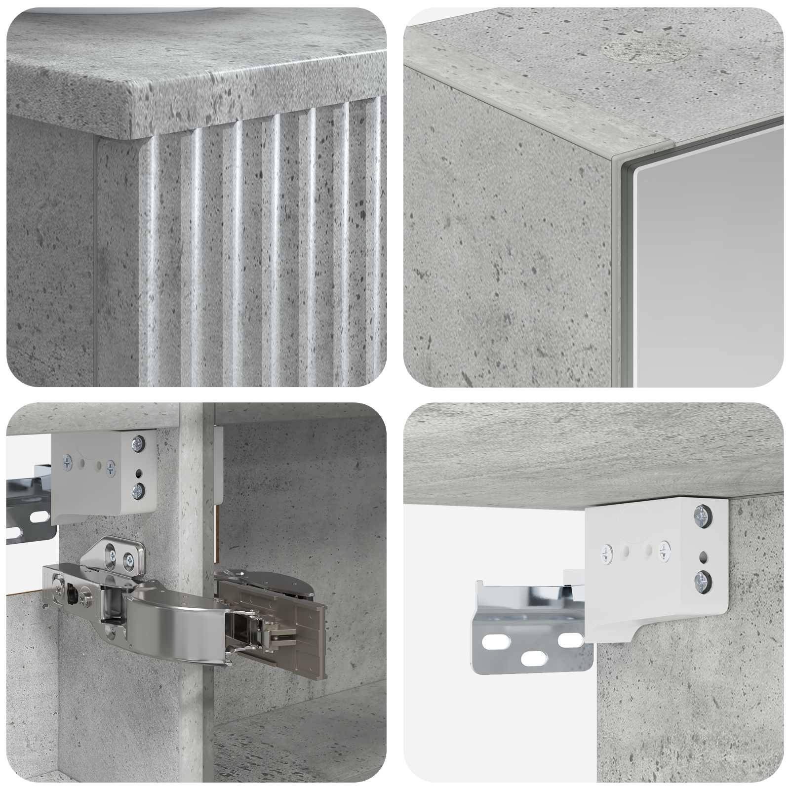 vidaXL Badezimmerschrank-Set 4 pcs Betongrau 43 x 16 x 62,5 cm
