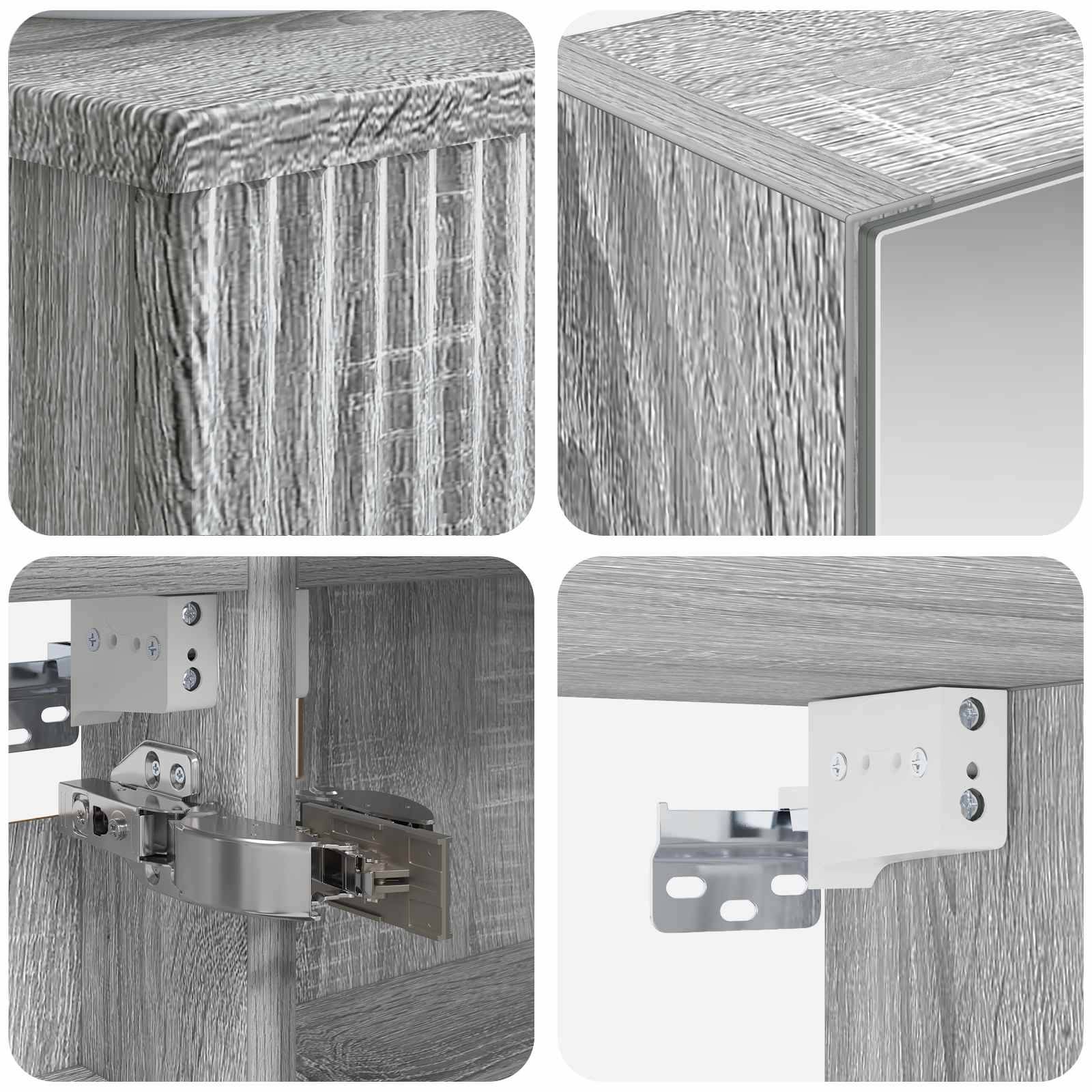 vidaXL Badezimmerschrank-Set 4 pcs Grau Sonoma 43 x 16 x 62,5 cm