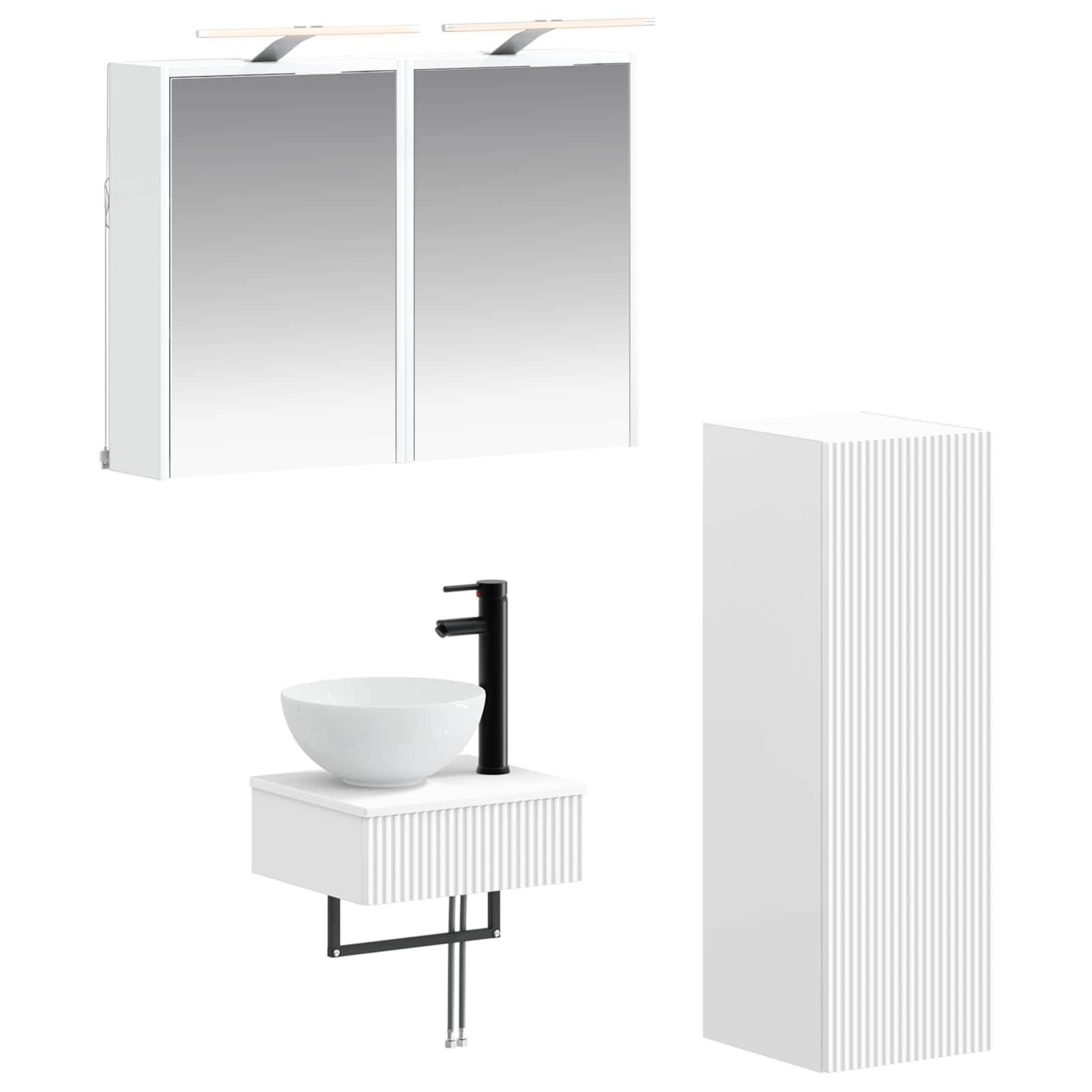 vidaXL Badezimmerschrank-Set 4 pcs Weiß 43 x 16 x 62,5 cm