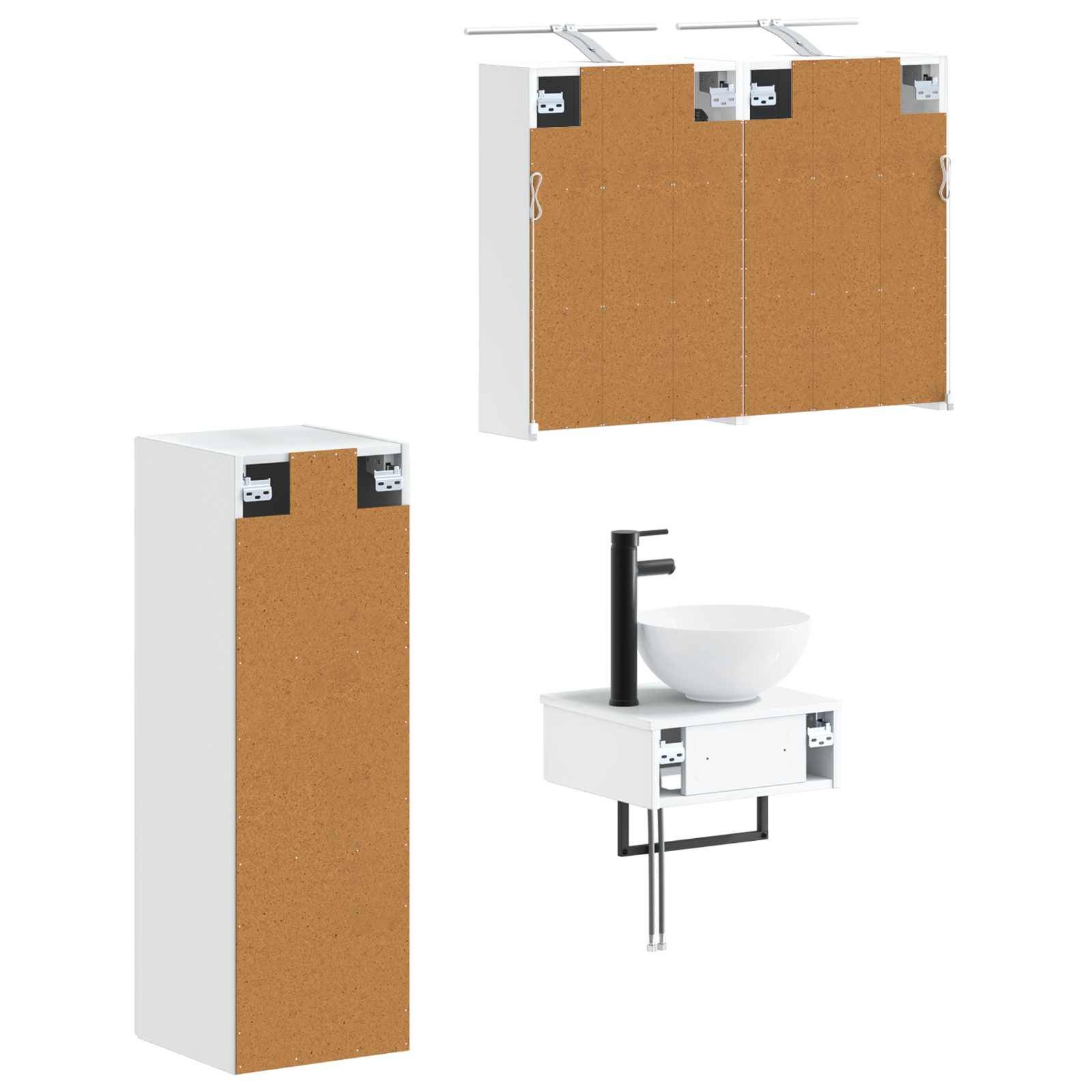 vidaXL Badezimmerschrank-Set 4 pcs Weiß 43 x 16 x 62,5 cm