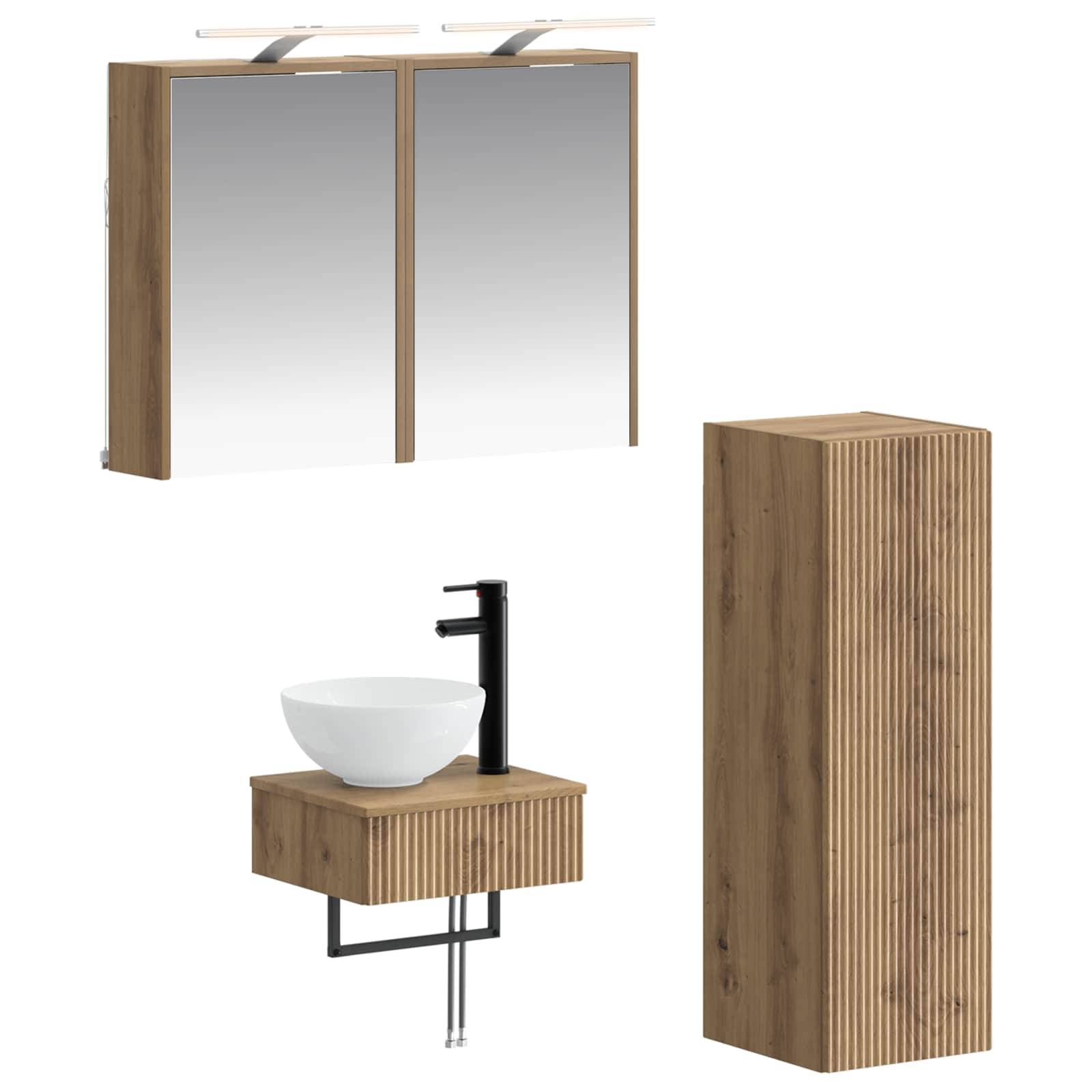 vidaXL Badezimmerschrank-Set 4 Stk. Artisan-Eiche Holzwerkstoff