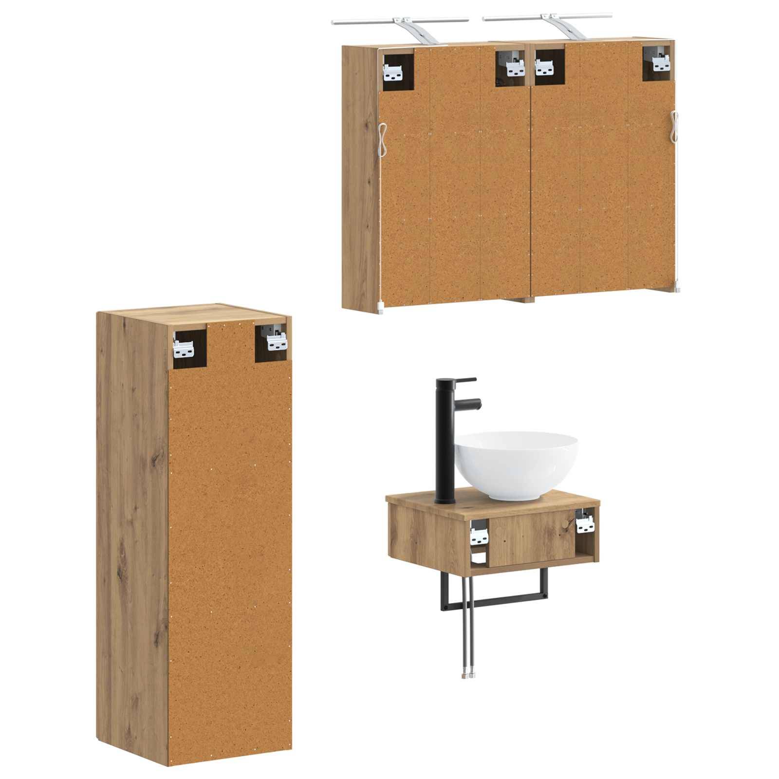 vidaXL Badezimmerschrank-Set 4 Stk. Artisan-Eiche Holzwerkstoff