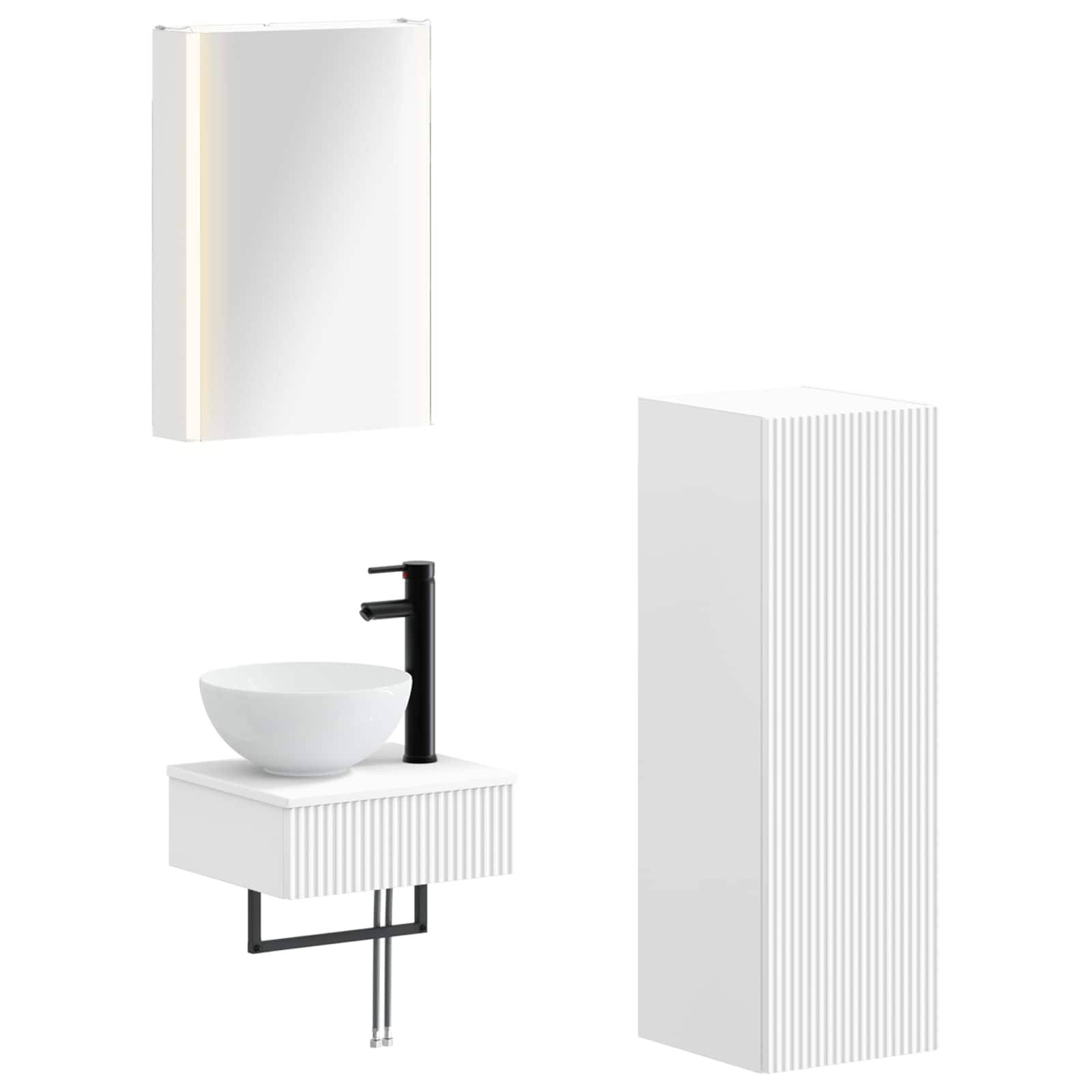 vidaXL Badezimmerschrank-Set 4 pcs Weiß 43 x 11,5 x 60,5 cm