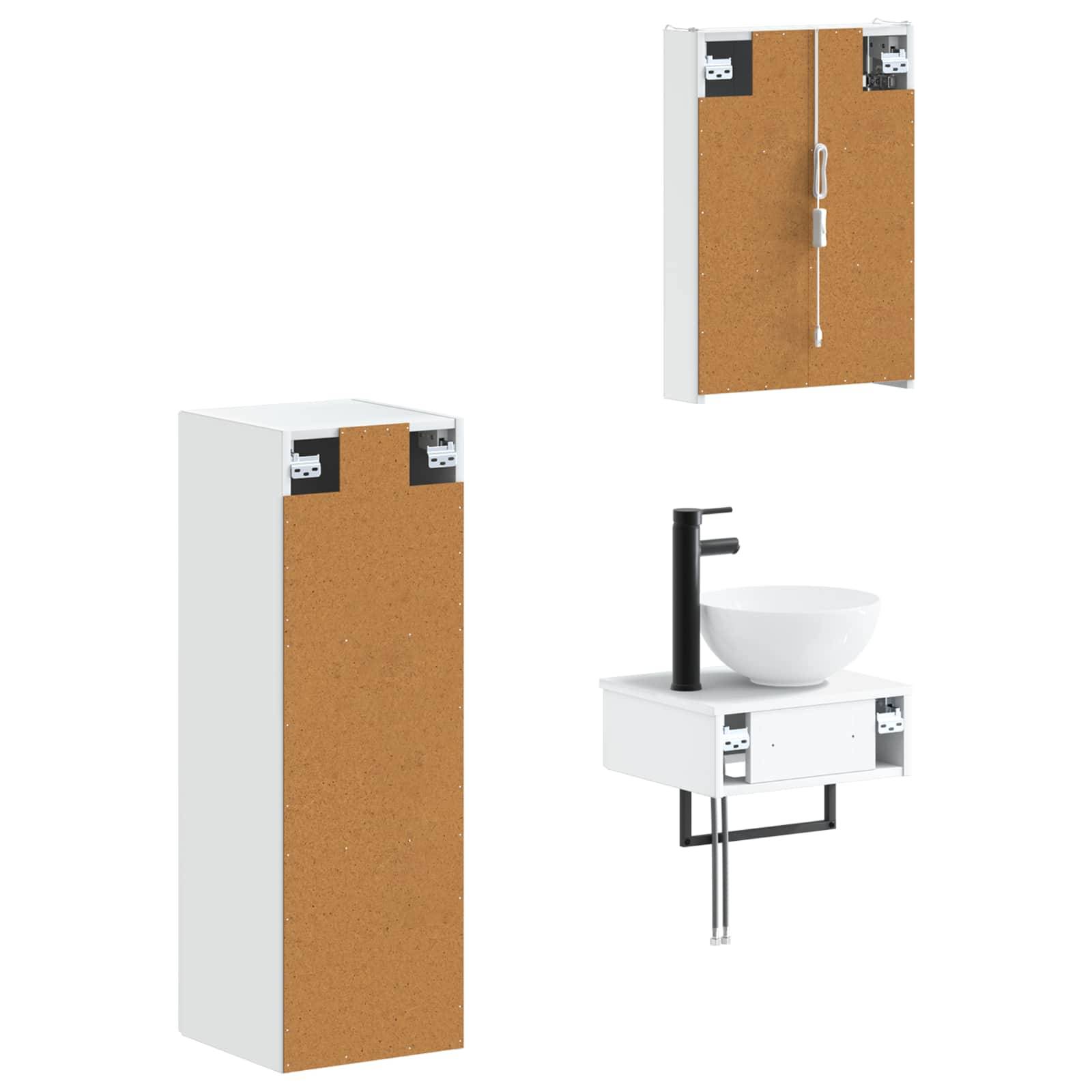 vidaXL Badezimmerschrank-Set 4 pcs Weiß 43 x 11,5 x 60,5 cm