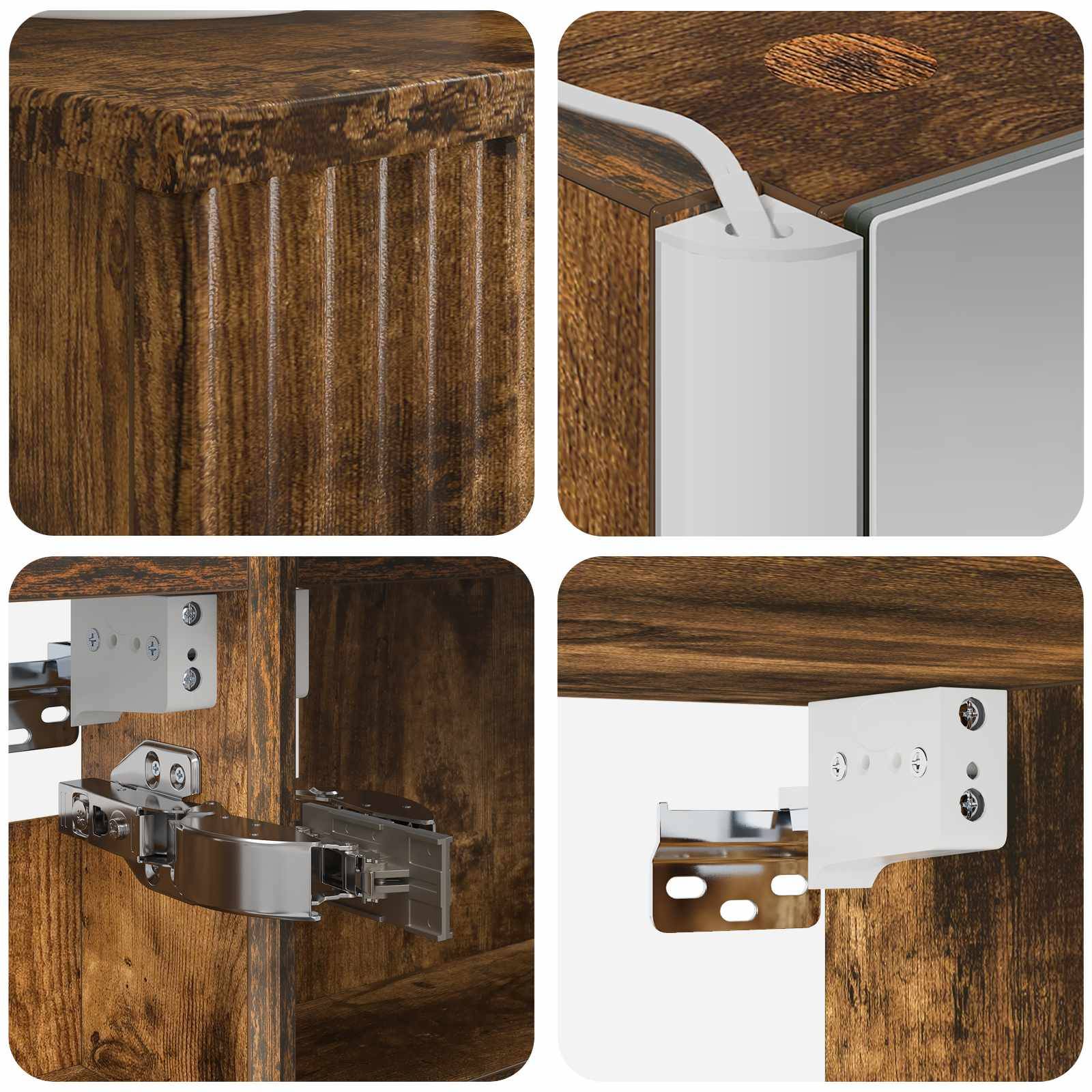 vidaXL Badezimmerschrank-Set 4 pcs Geräucherte Eiche