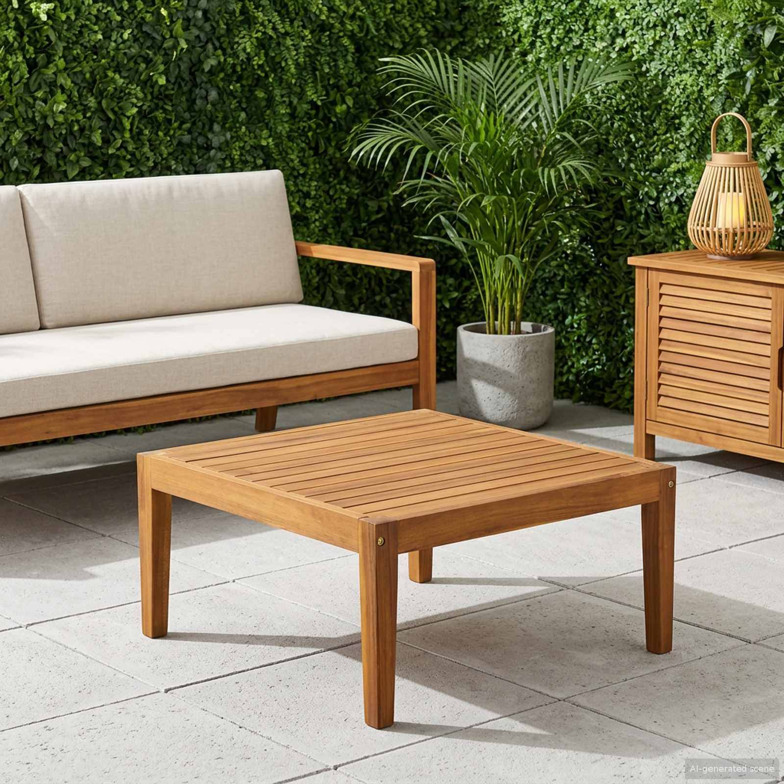 vidaXL Tisch Massivholz Akazie Natur 60 x 60 x 30 cm