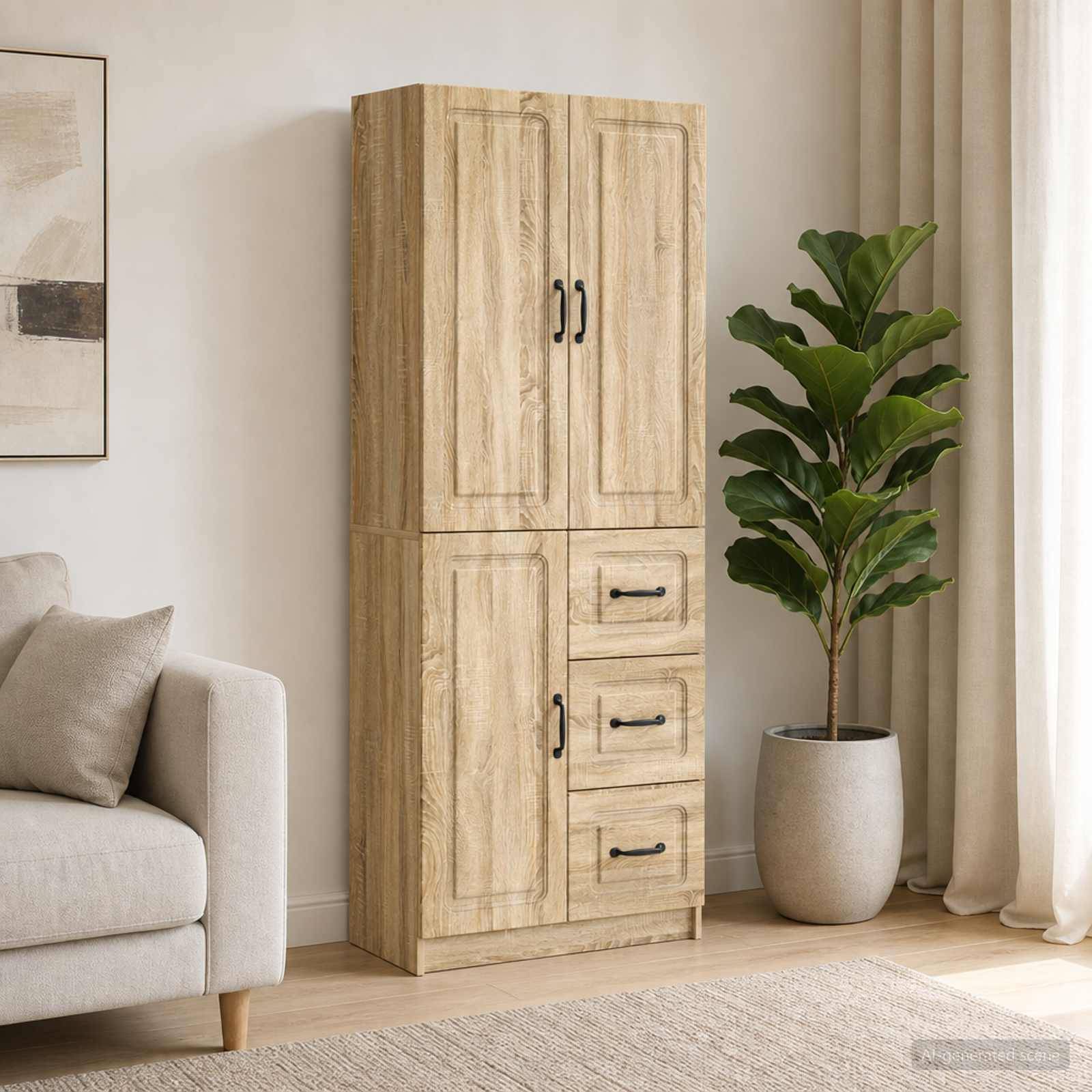 vidaXL Schrankset 2 pcs Sonoma-Eiche Holzwerkstoff