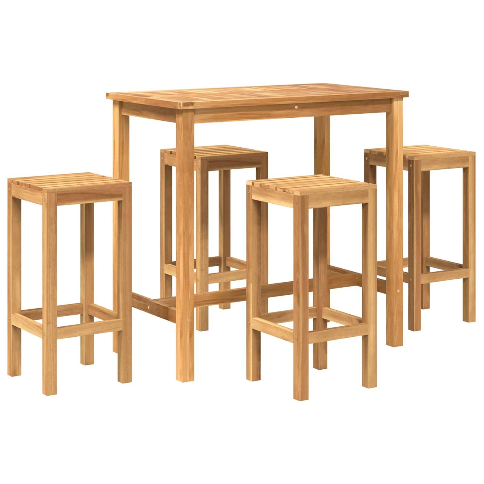 vidaXL Outdoor Bar Set 5 pcs Unbehandelt Massivholz Teak