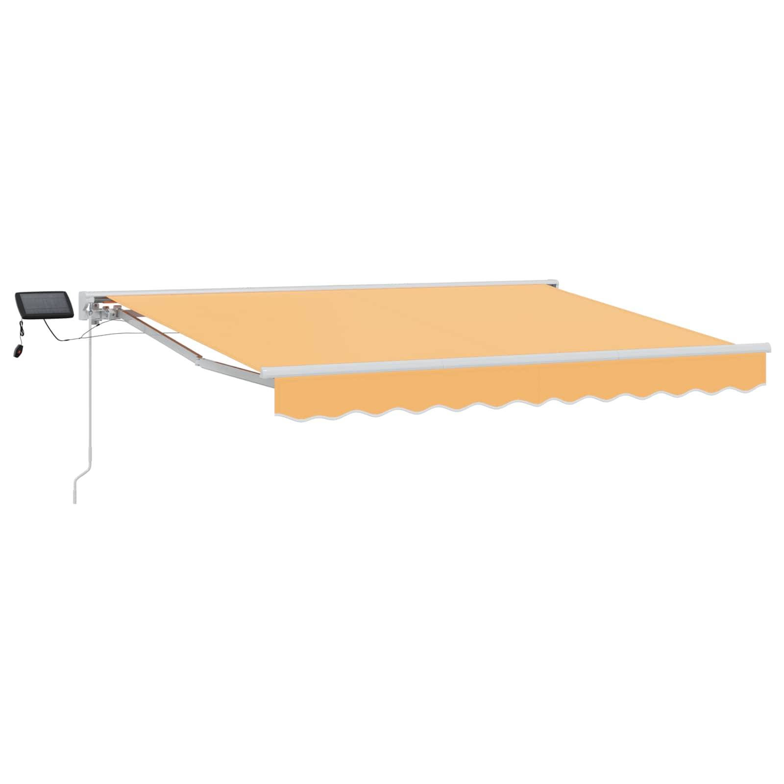 vidaXL Manueller Markisenrahmen mit LEDs Sand 5 x 3 m