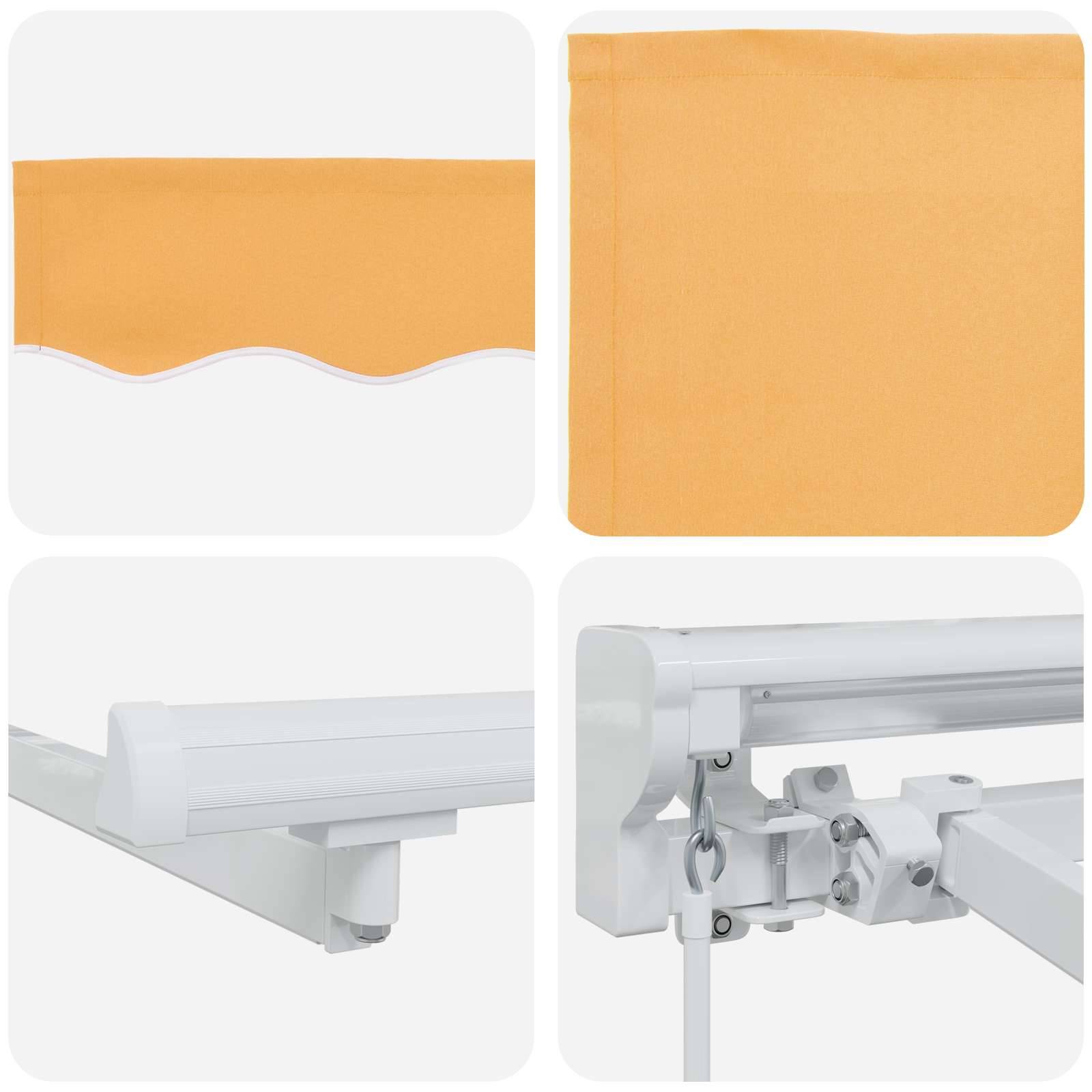 vidaXL Manueller Markisenrahmen mit LEDs Sand 4 x 3 m