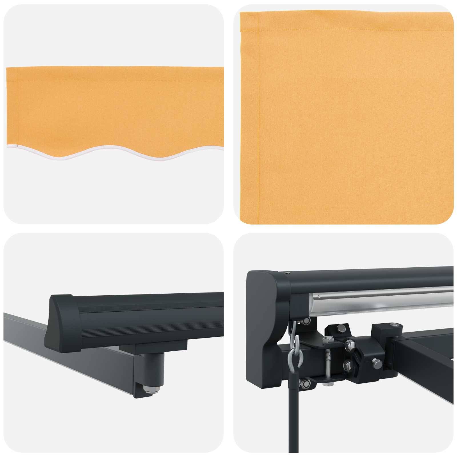 vidaXL Manueller Markisenrahmen mit LEDs Sand 4,5 × 3 m