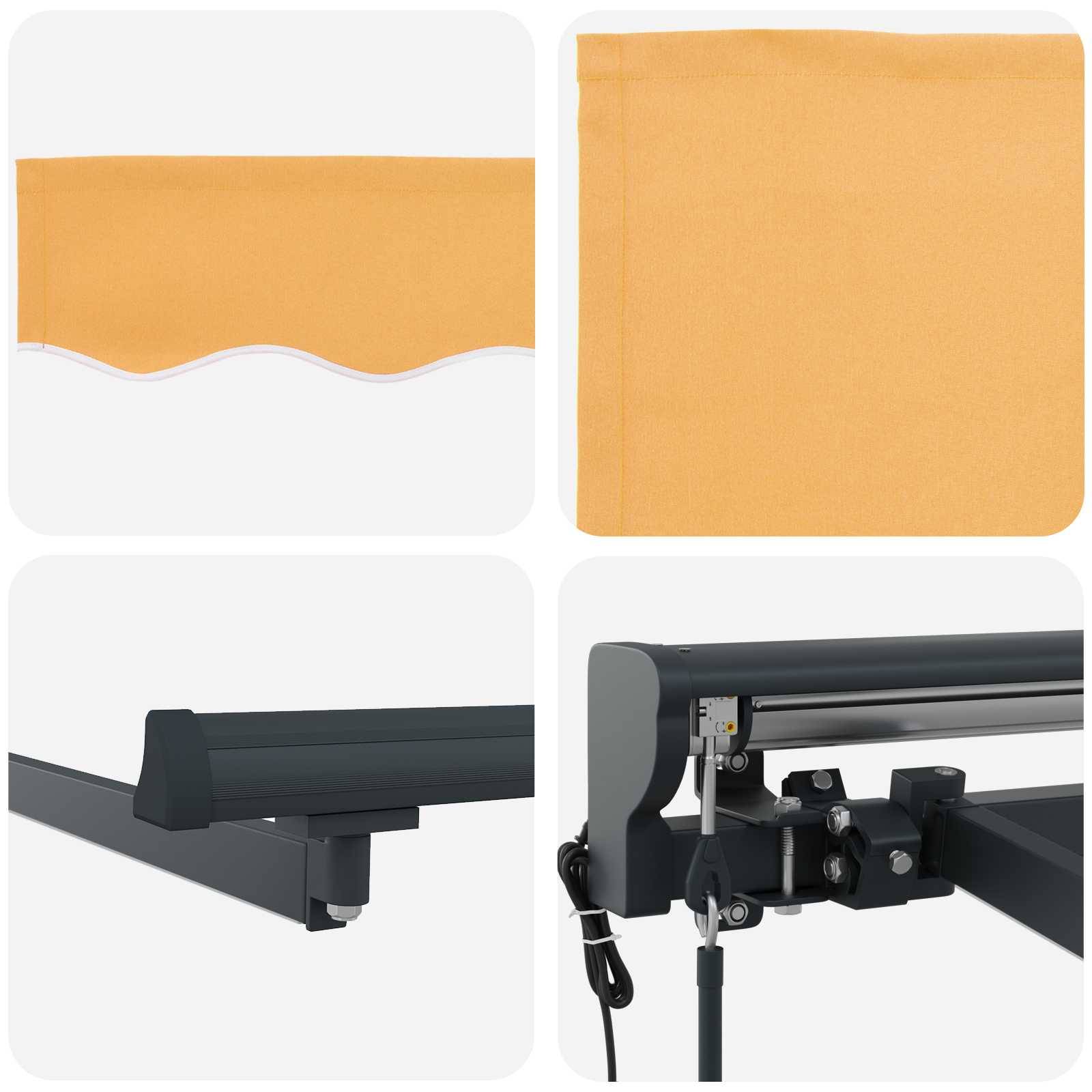 vidaXL Einziehbare Markise Sand 3 x 2,5 m Polyester und Aluminium