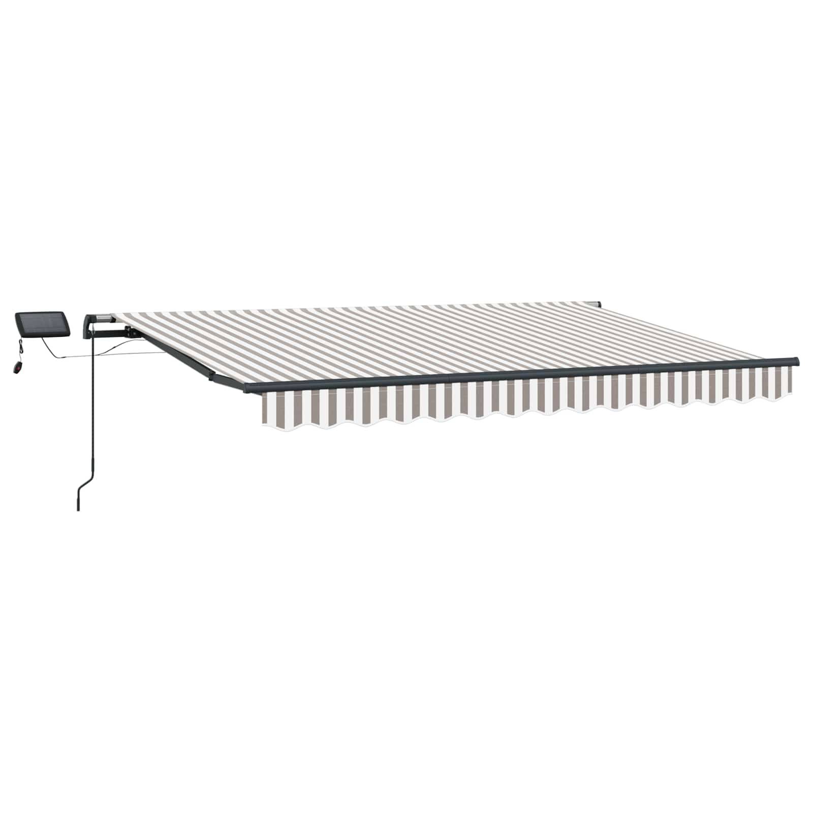 vidaXL Einziehbare Markise Hellgrau und Weiß 500 x 300 cm Stoff