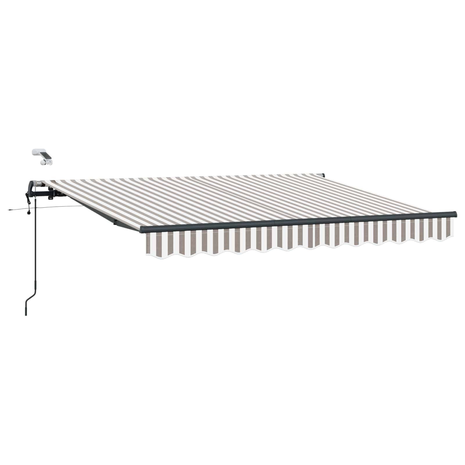 vidaXL Markisenstoff Hellgrau und Weiß 350 x 250 cm Polyester