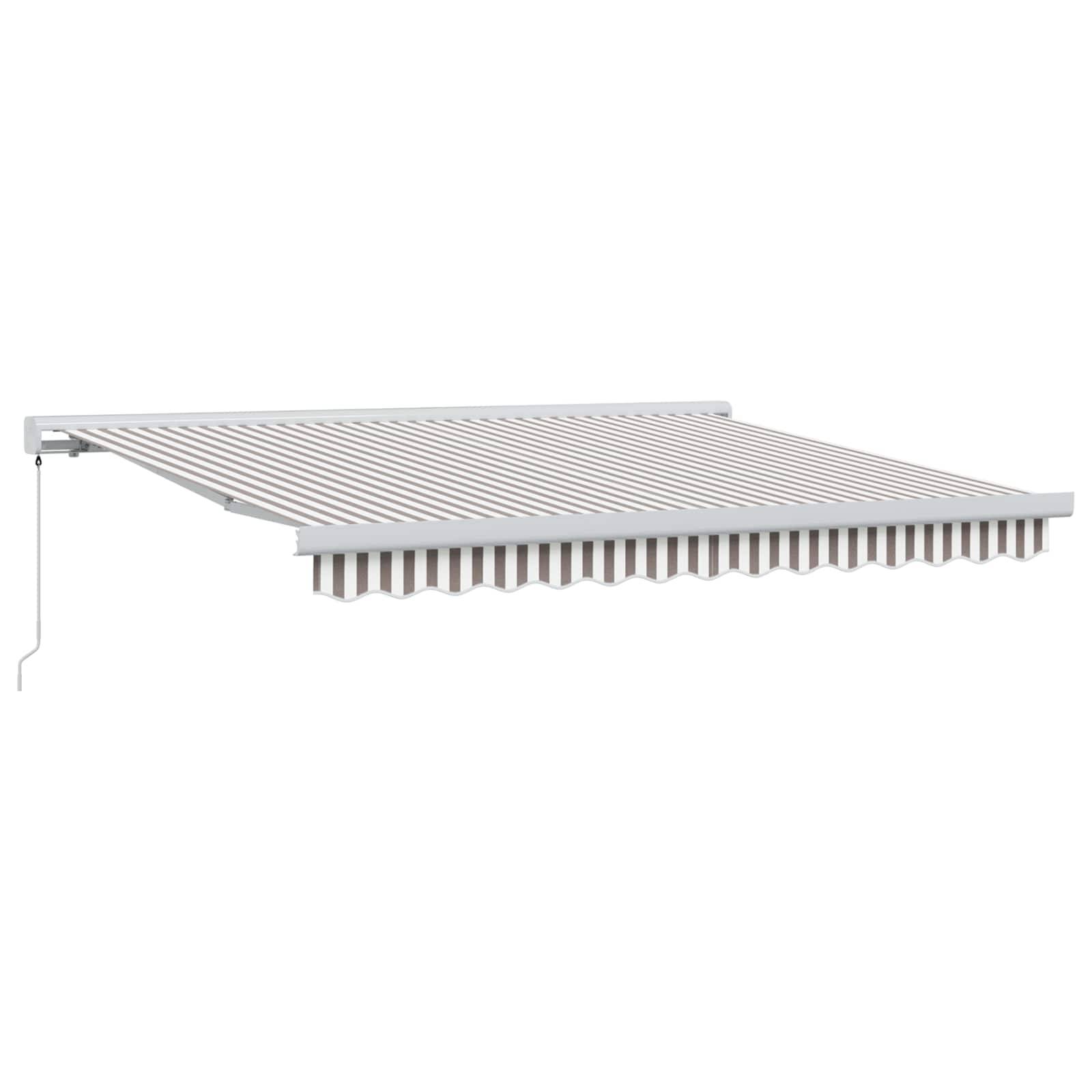 vidaXL Einziehbare Markise Hellgrau und Weiß 350 x 250 cm