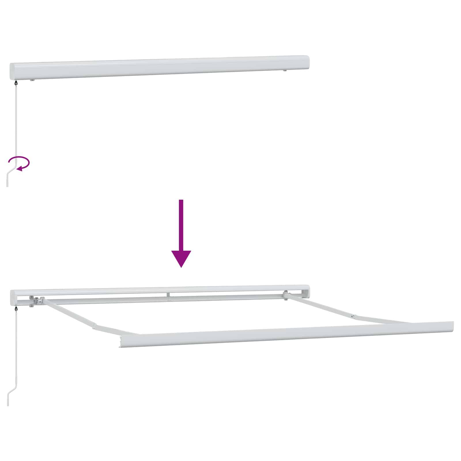 vidaXL Einziehbare Markise Hellgrau und Weiß 350 x 250 cm