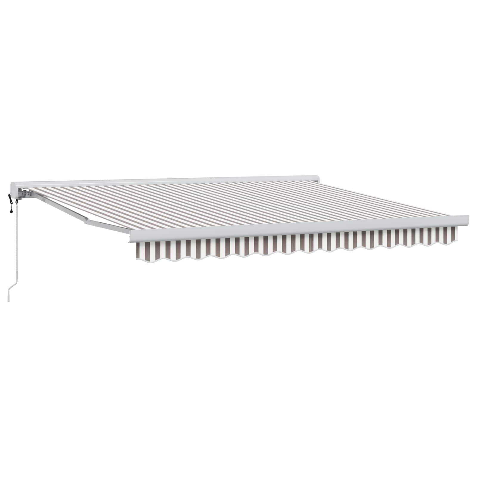 vidaXL Markise Hellgrau und Weiß 350 x 250 cm Polyester und Aluminium