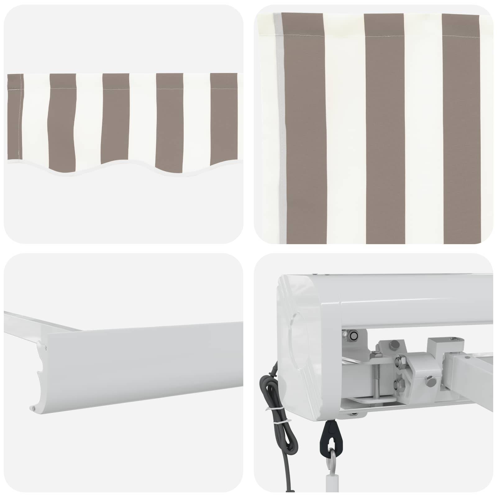 vidaXL Markise Hellgrau und Weiß 500 x 300 cm Polyester und Aluminium