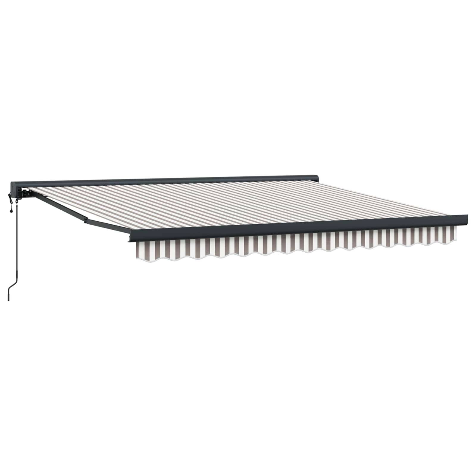 vidaXL Markise Hellgrau und Weiß 350 x 250 cm Polyester und Aluminium