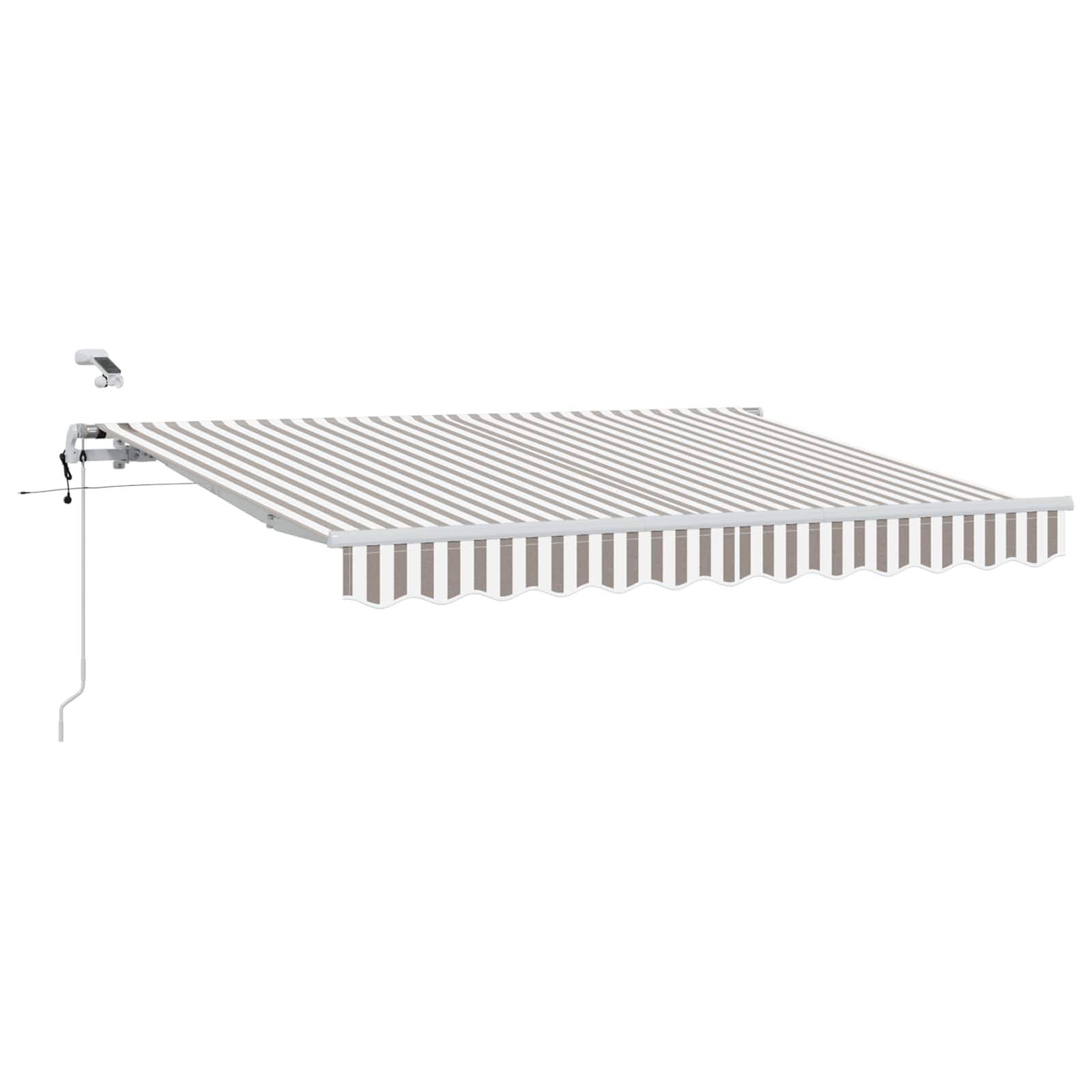 vidaXL Markisenstoff Hellgrau und Weiß 400 x 300 cm Polyester